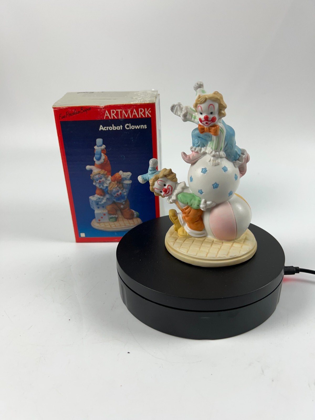 Artmark Acrobat Circus Clown Figurine Sitting On Balls Multicolor