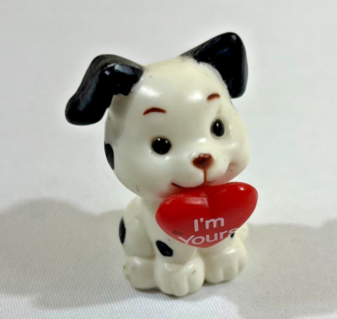 Russ Berrie Dalmatian Puppy Figurine I’m Yours Red Heart Miniature Vintage Kitsc