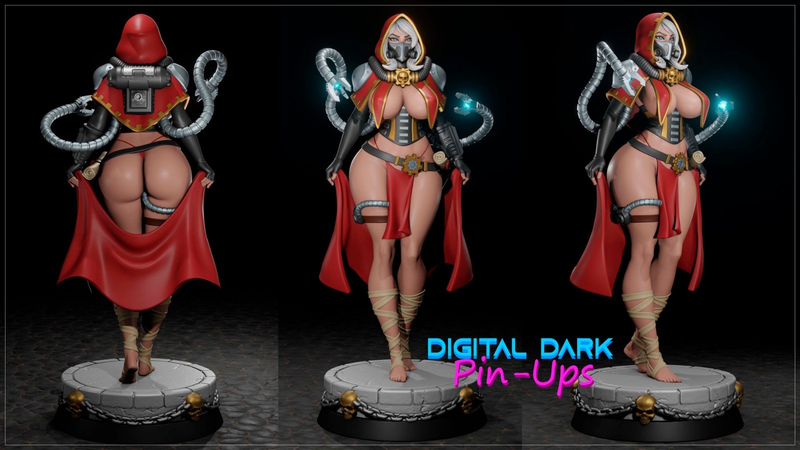 Digital Dark Pin-Ups NSFW : Female Tech Priest – Resin (1:4-1:24 scale) Figure