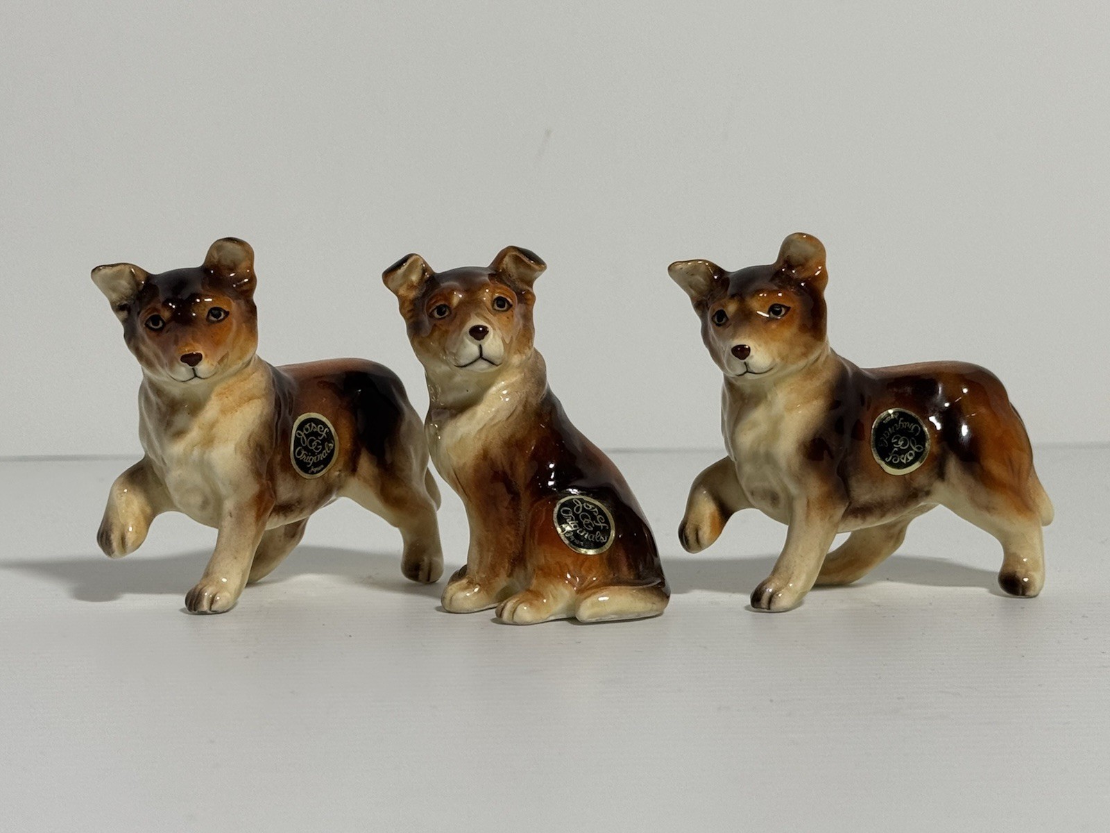 Josef Originals Vintage Miniature Glossy Dog Figurines set of 3