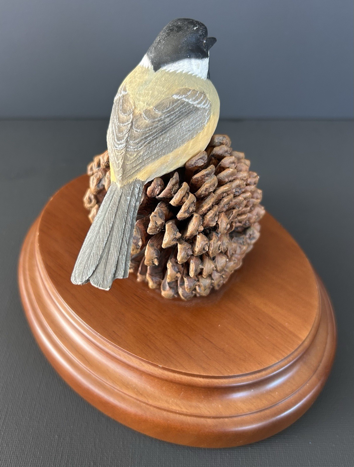 RARE Bob Kroese Pheasants Forever Chickadee On Pinecone Sculpture Figure SIGNED