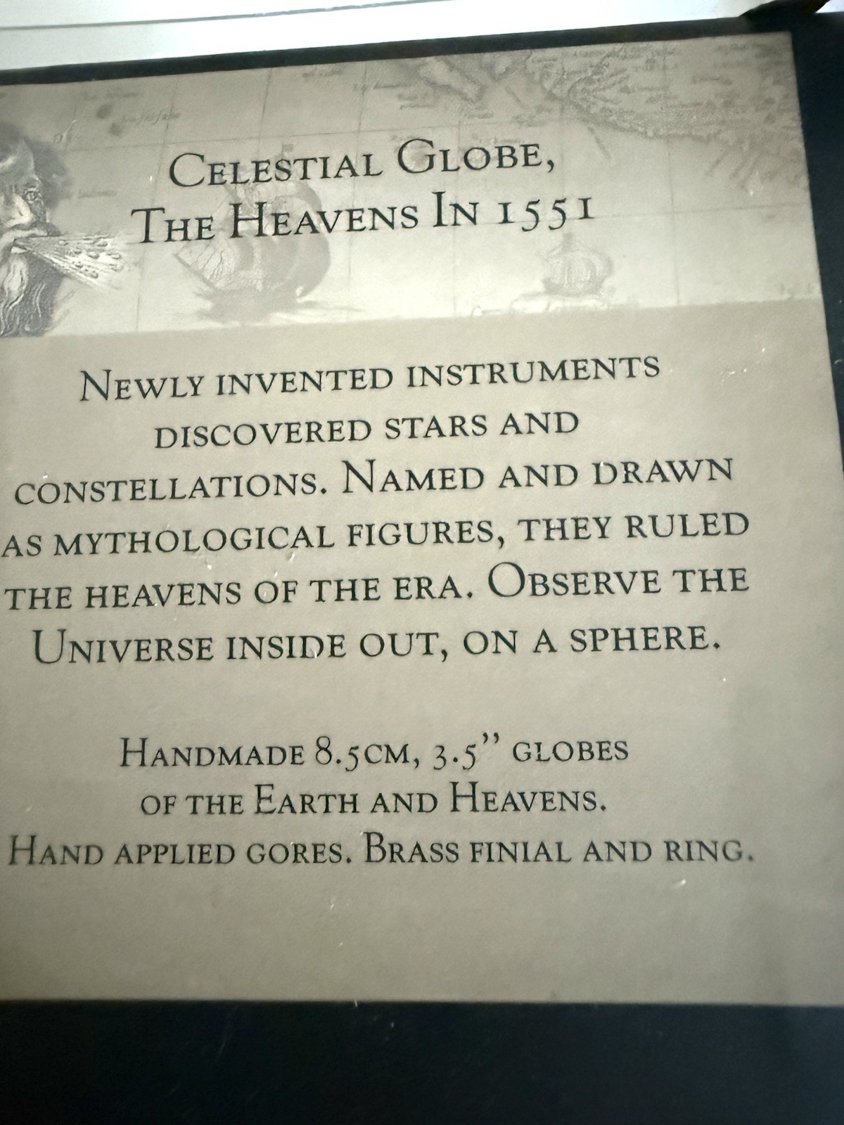 Heaven & Earth Celestial Globes 1551 AM Authentic Models Xmas Ornaments NEW