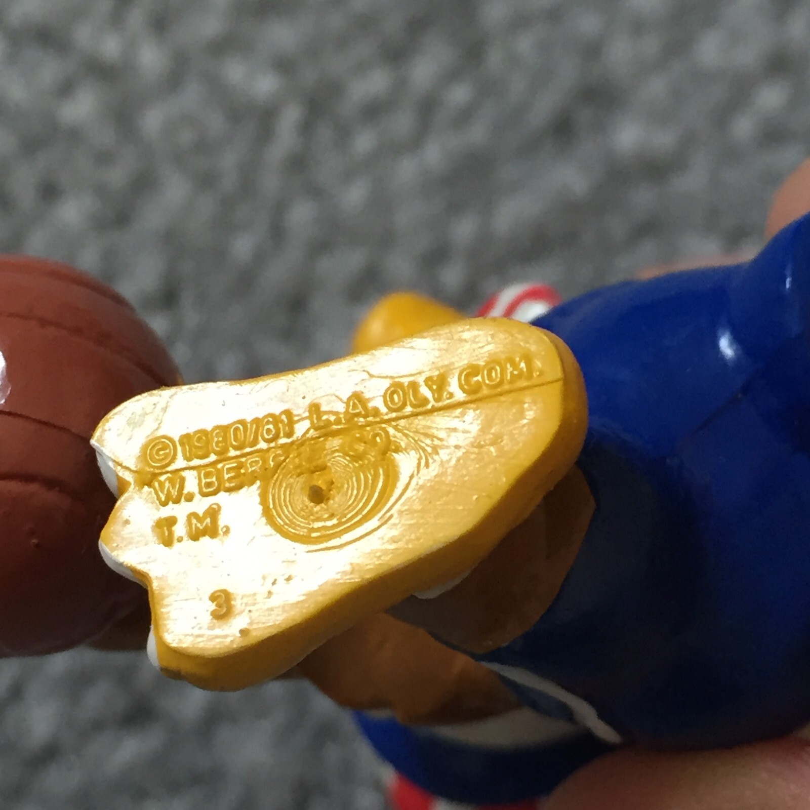 Vintage 1984 LA Olympic Com Sam Eagle Mascot PVC Figure Toy Basketball Bernie Co