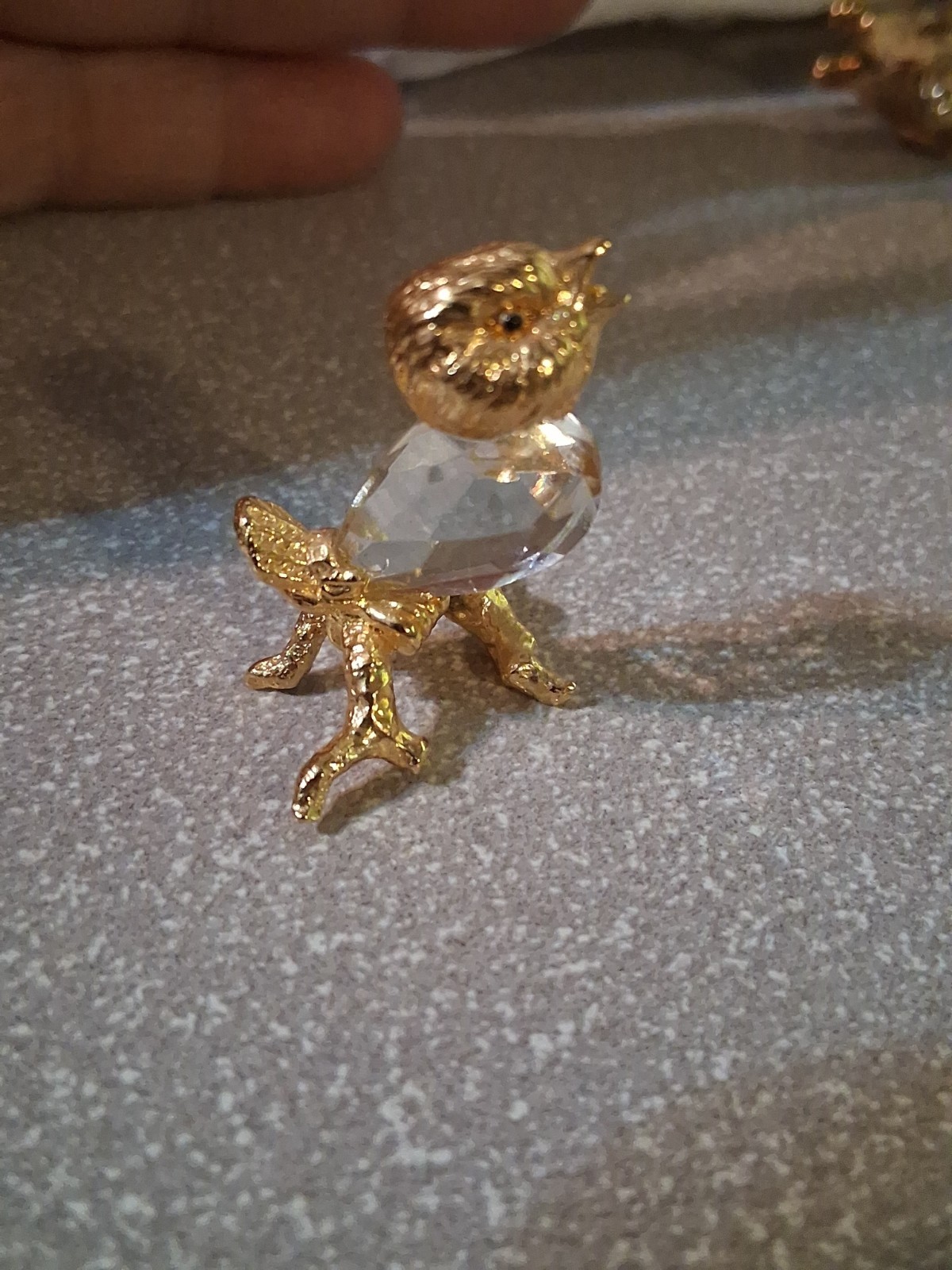 LENCIA Star Collection 66.016 SONGBIRD ON BRANCH Gold & Crystal Swarovski?