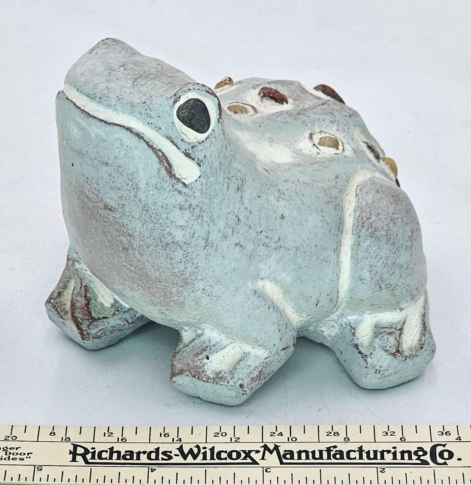 Isabel Bloom Frog Figurine Gray Concrete Stones on Back