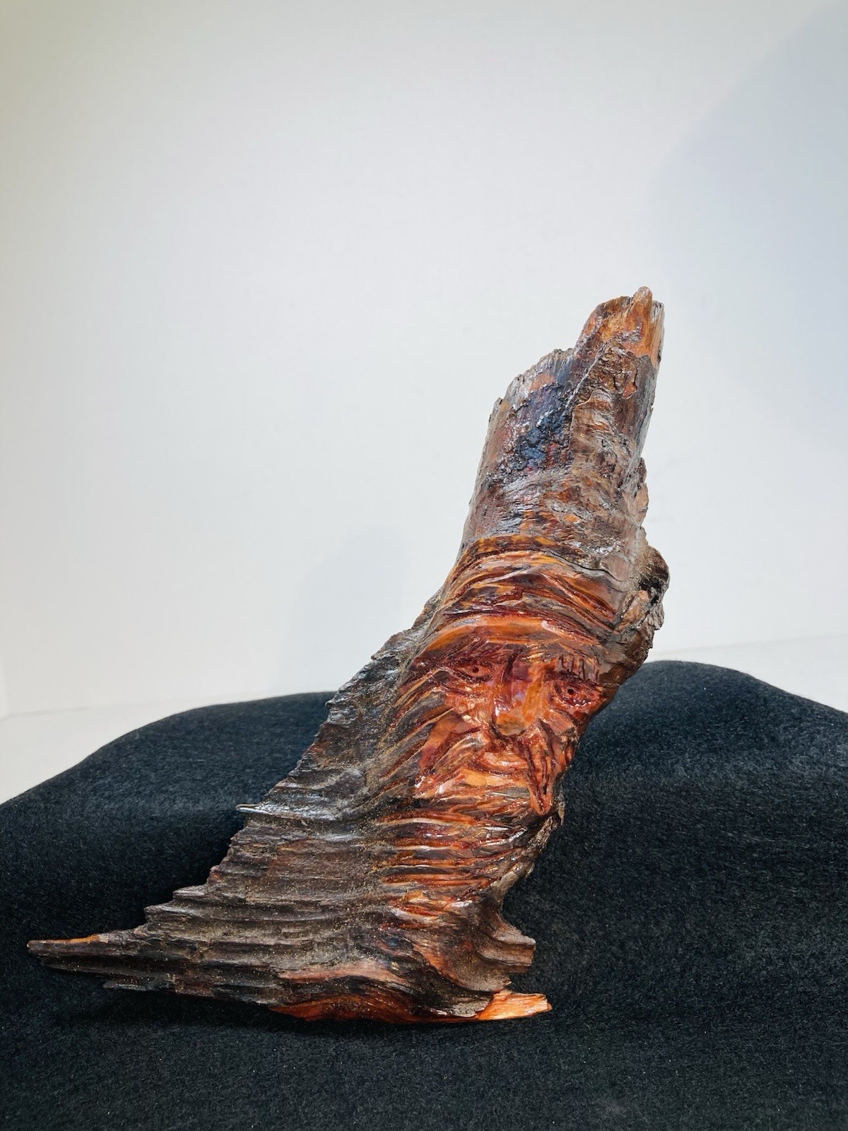Vintage Wall Hanging Hand Carved Driftwood Old Man Tree Spirit Face 7 inches