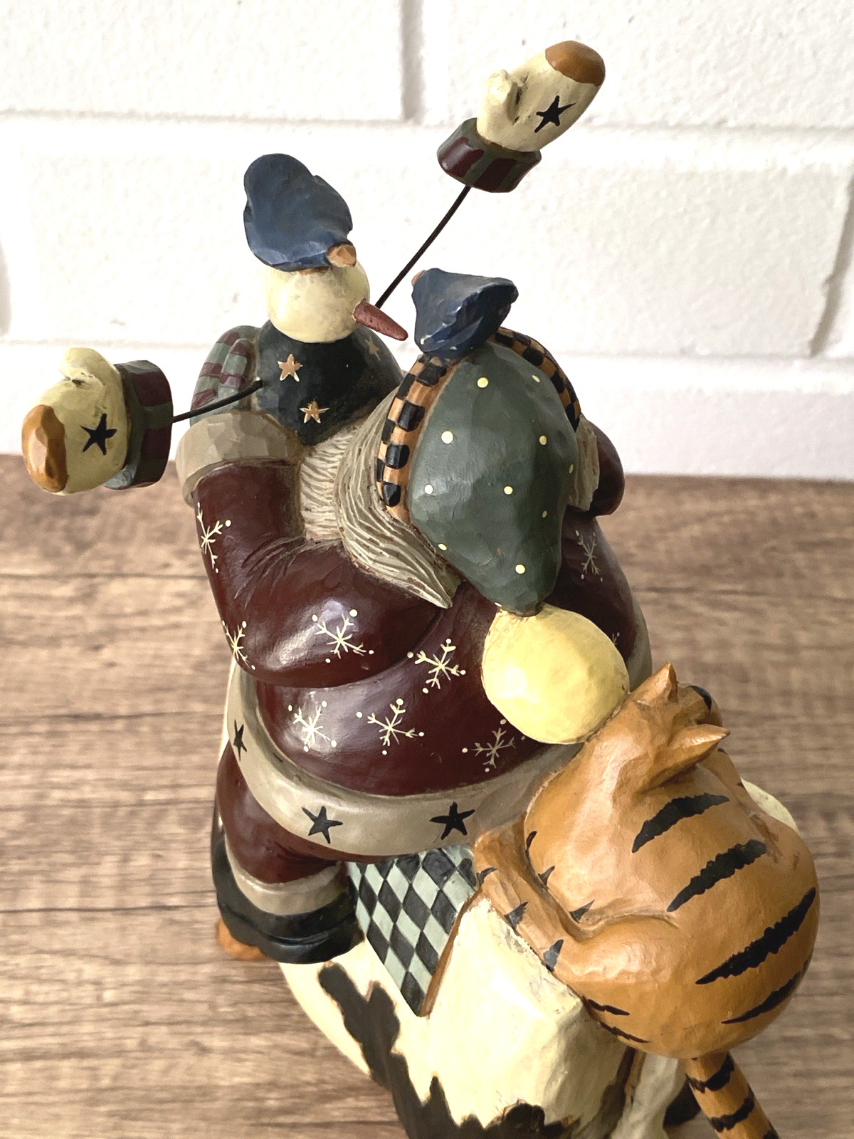 Williraye Studio Santa with Snowman & Cat Riding Cow Christmas WW2368 Figurine