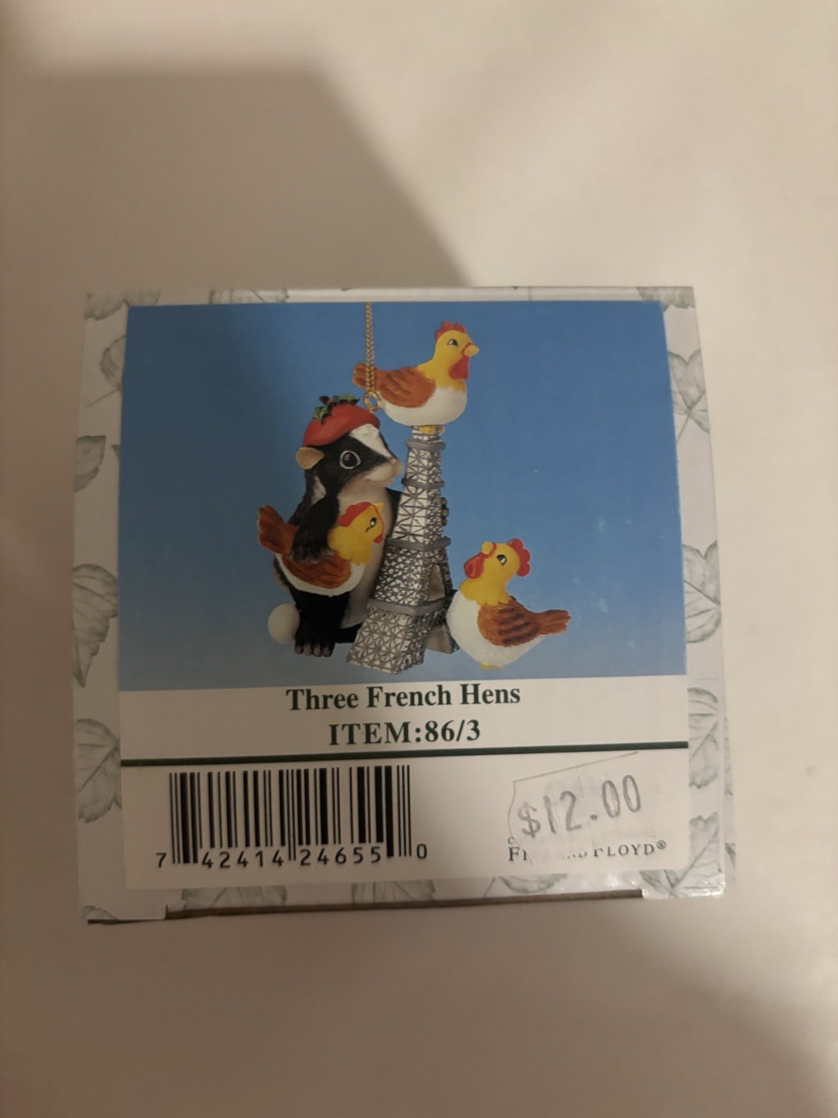 Charming Tails Ornament “Three French Hens” Fitz & Floyd #86/3 NIB