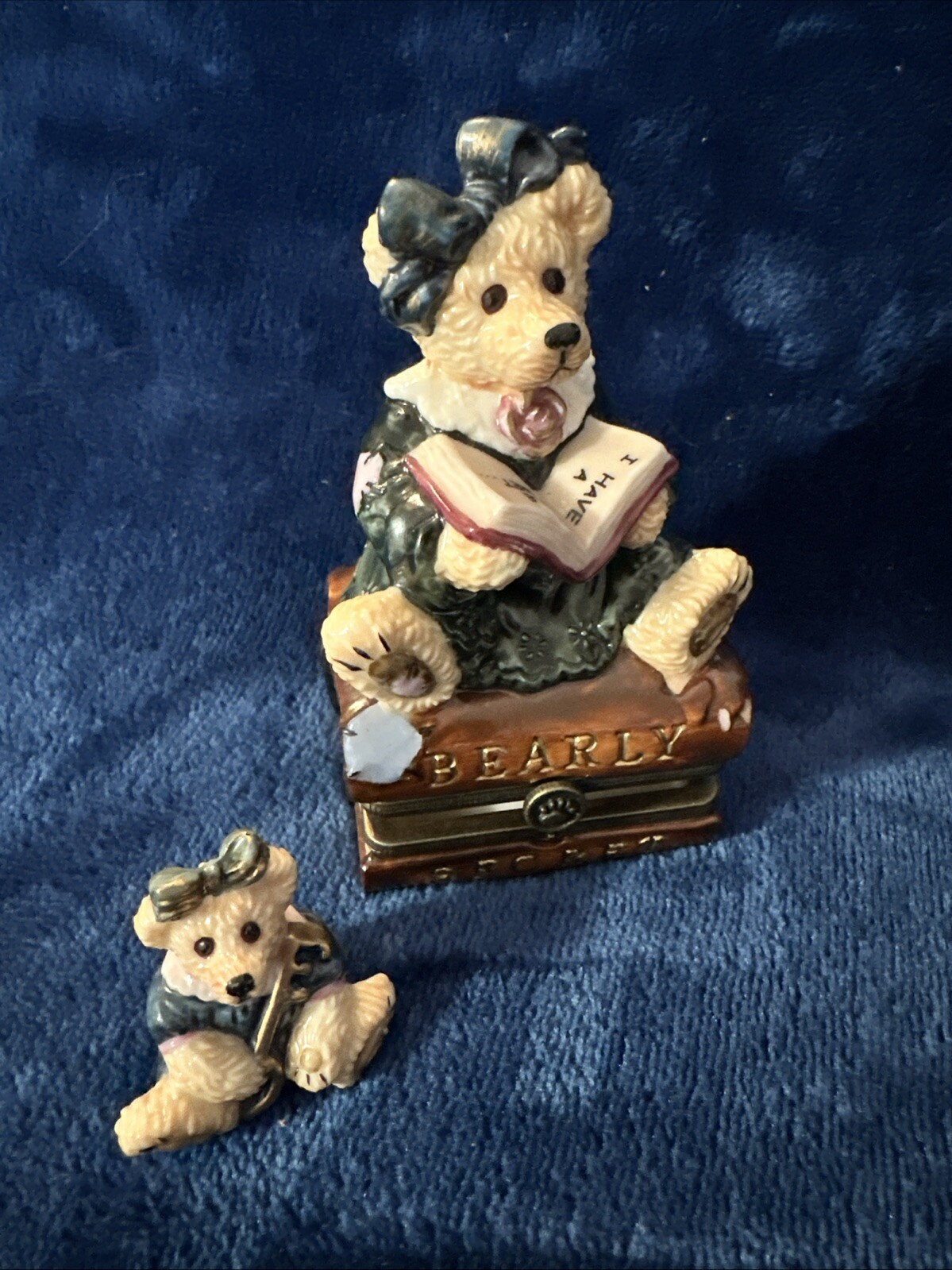 VTG Boyds Pottery Hinged Trinket Box and Figurine – New without Box