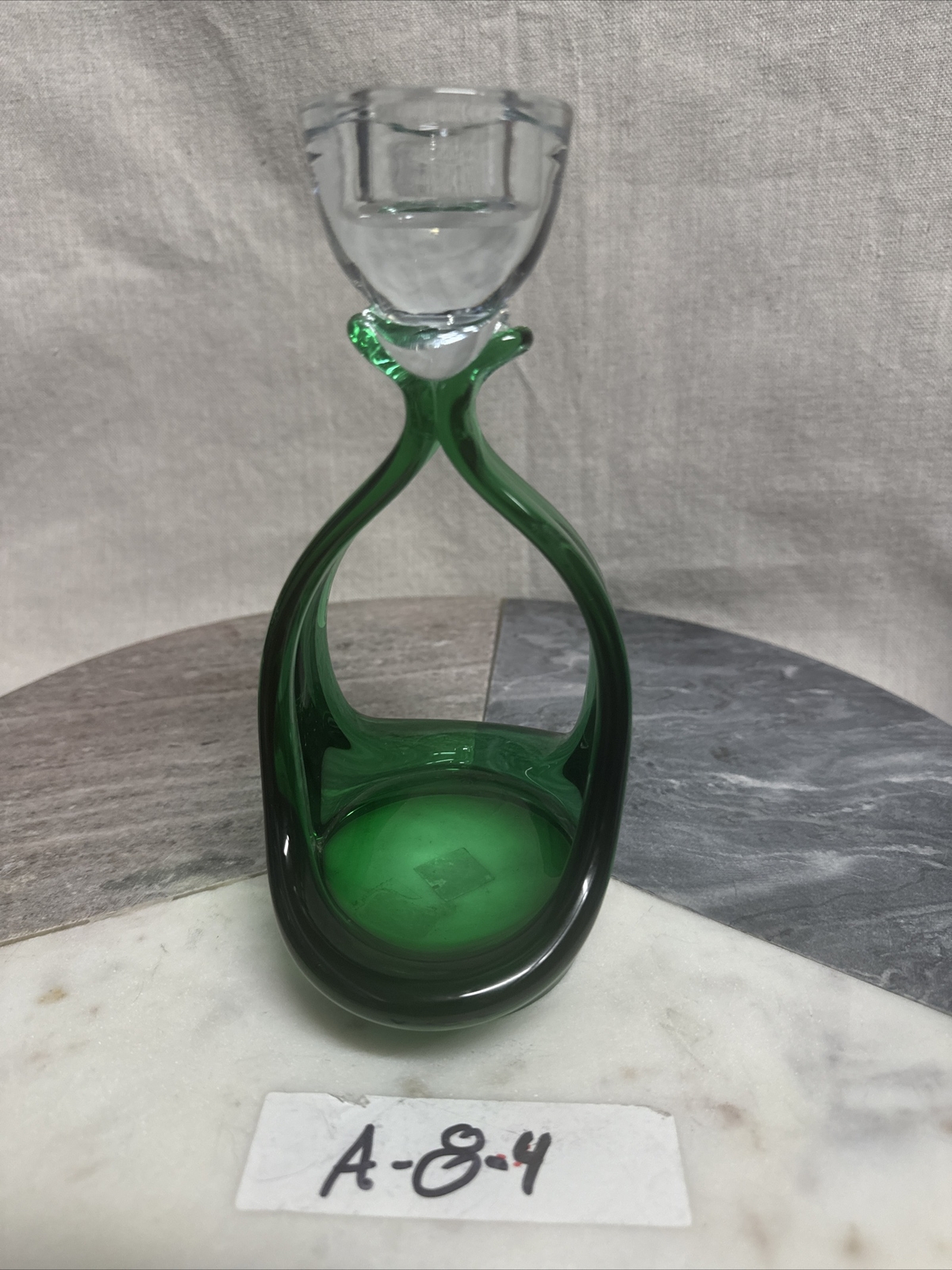 JAROSLAV SVOBODA KARLOV ART GLASS COBALT CZECH REPUBLIC CANDLE HOLDER