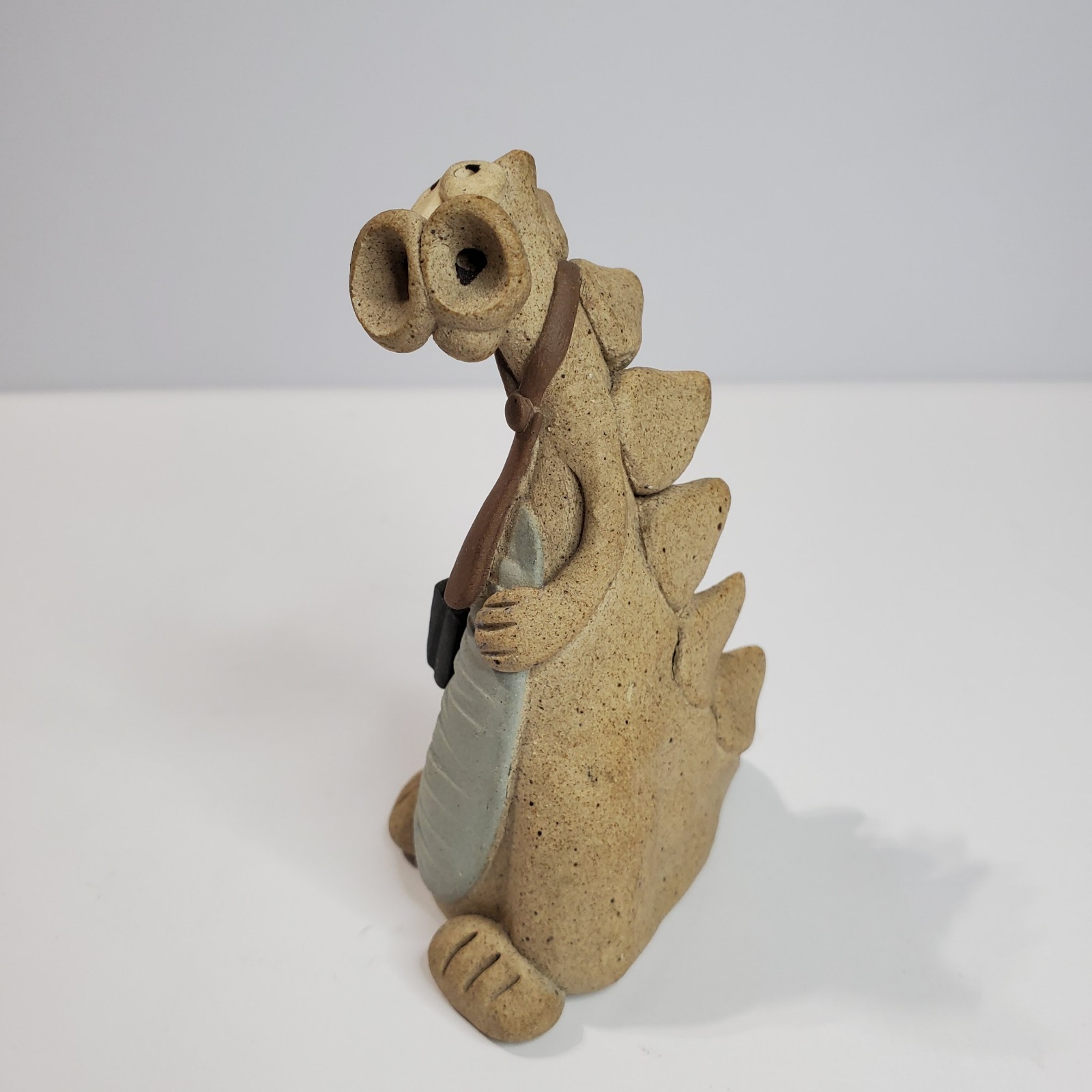 Vintage Clay Figurine – Business Dragon with Briefcase & Tie – Moore Signed
