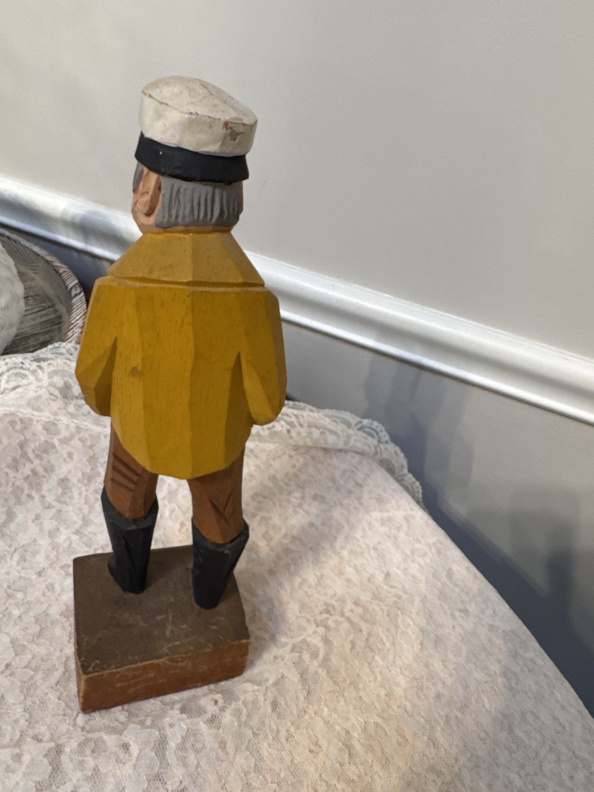 Set of 5 Hand Carved Hand Painted Wood Nautical Sailor Figurines 12″