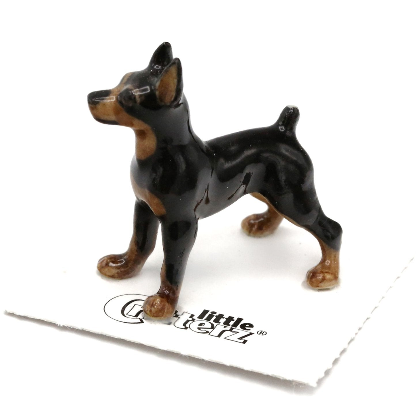 Little Critterz Dogs – MinPin “Zeus” – miniature porcelain figurine