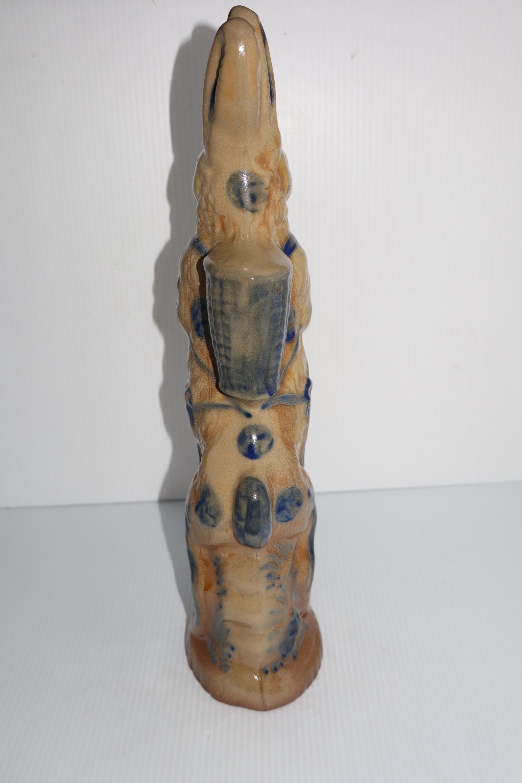 1994 BBP BEAUMONT BROTHERS POTTERY 17 1/2″ BLUE SALT GLAZED BUNNY RABBIT