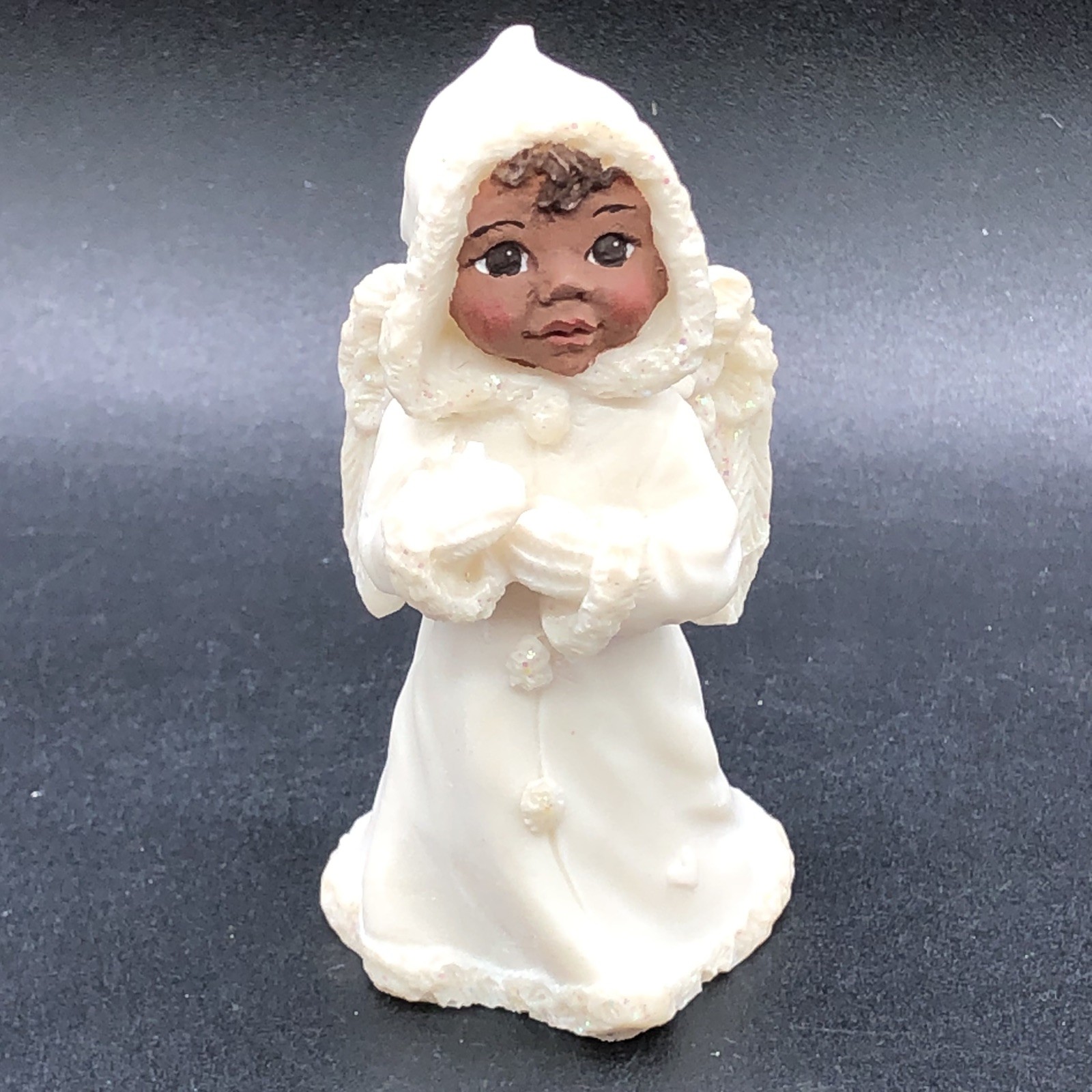 Vtg Sarah’s Attic Snow Crystal African American Girl Angel 3″ T 1997 USA RARE