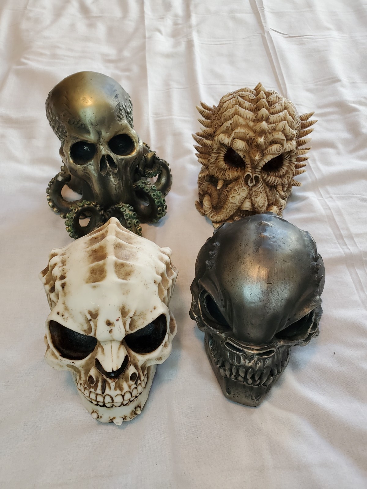 Pacific Giftware Lot Skeleton Skull Kraken Resin Statue Figure Halloween Decor