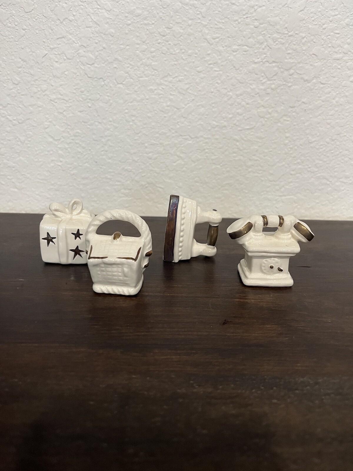 Vintage 1980’s GOEBEL West Germany, white and bronze minatures