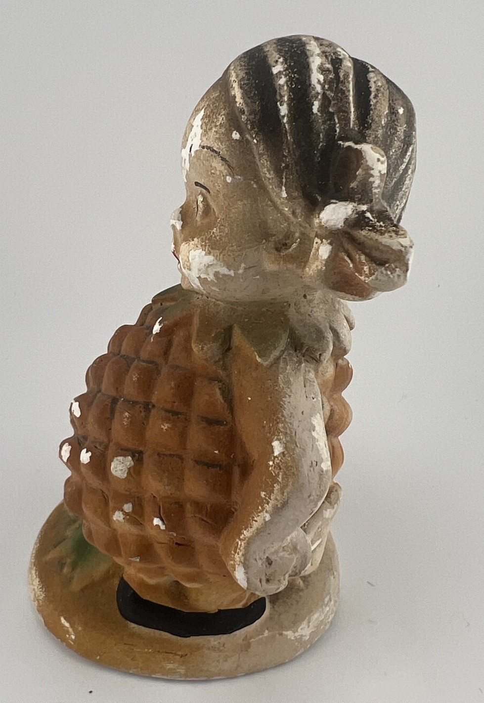 Vintage 1942 Peedee Carlton Ware Fruit Kids Penny Pineapple Chalkware Figure