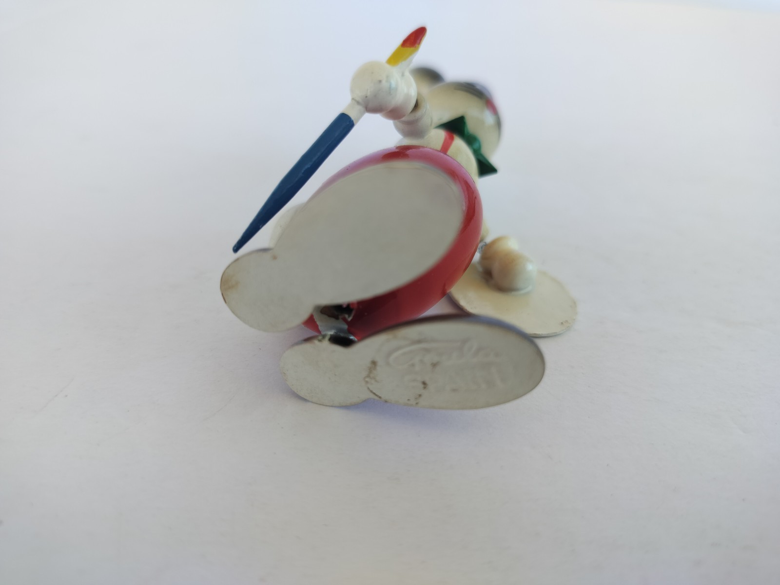 Vintage Goula Spain Wood Bobblehead Rabbit Bunny Painter Figurine