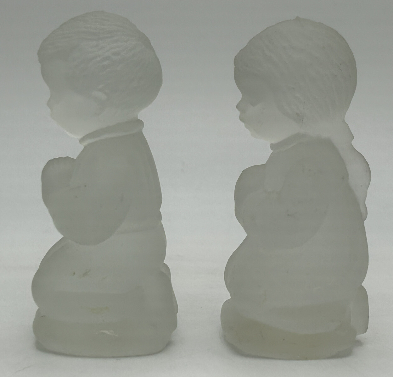 Goebel Hummel 1978 Praying Girl & Boy Crystal Figurines Pair Miniature 2.75”