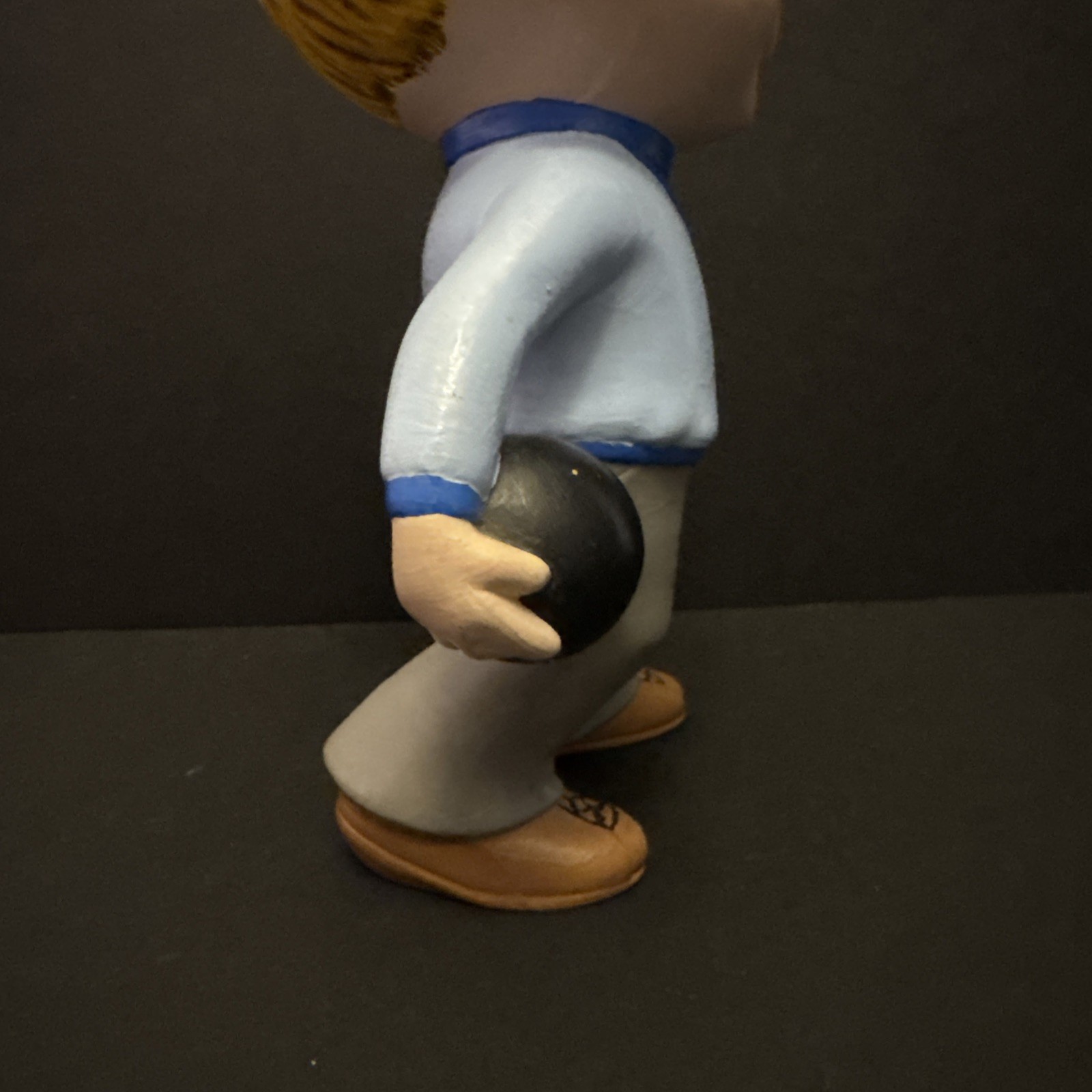 Vintage 1970s Atlantic Smiley bowling Boy Ceramic HandPainted blonde blue Hi Luv