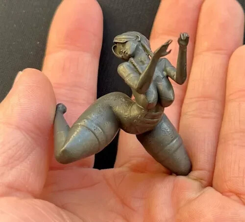 Black Brass Lying Sexy Girl Body Statue Art Beauty Model Artworks Men Toy Gift