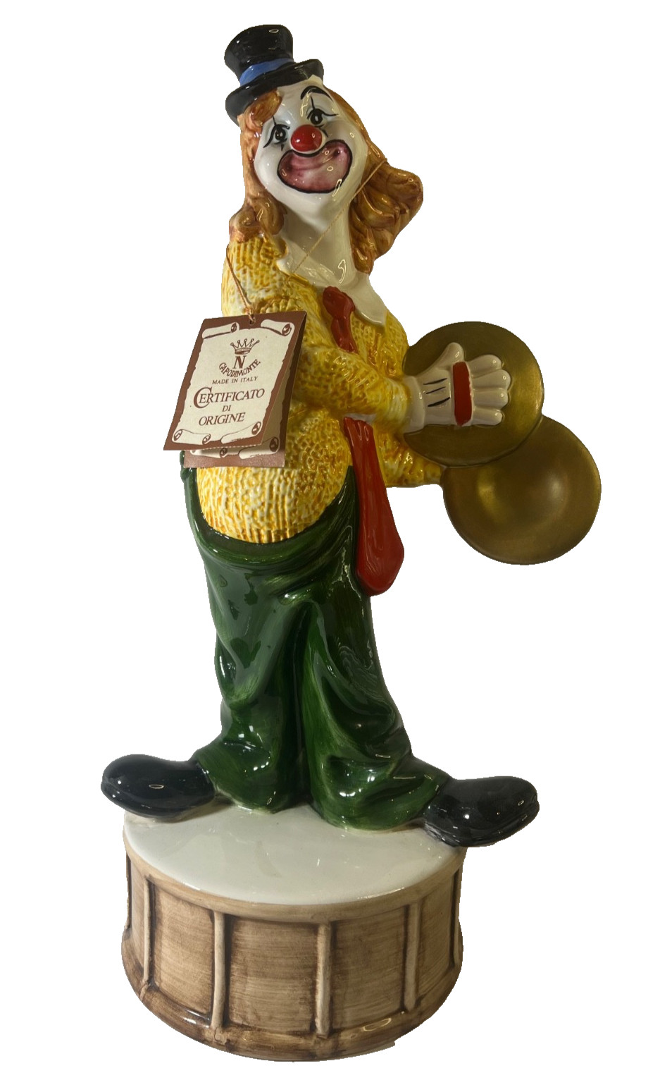 CAPODIMONTE CIRCUS CLOWN Italian Figurine RARE 17.5 inches tall w/COA, w/Mark