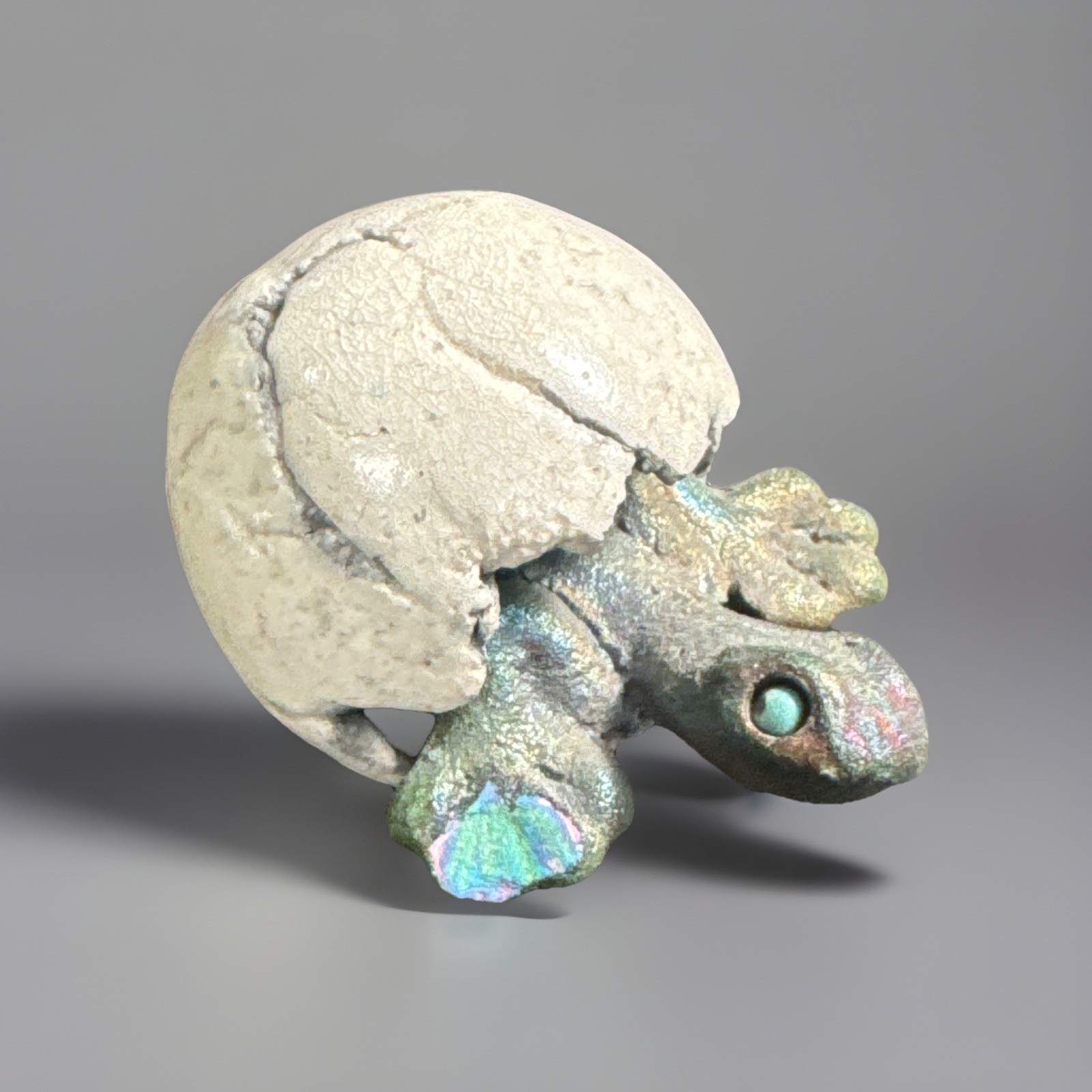 Raku Baby Gecko Hatchling Pottery Figurine Handmade Jeremy Diller Glued!! Read!