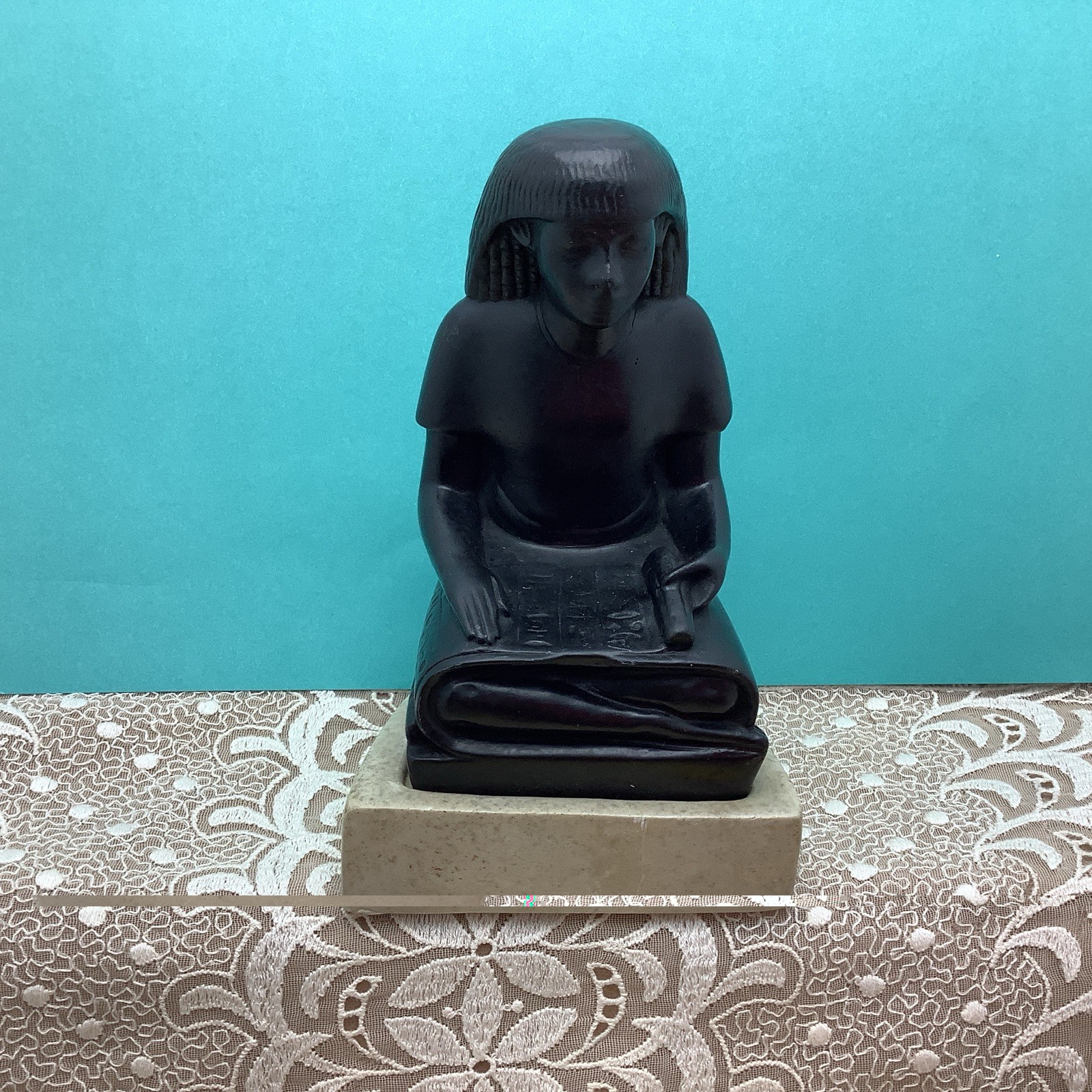Vintage Louvre Alva Museum Replica 1955 – Egyptian Scribe Statuette