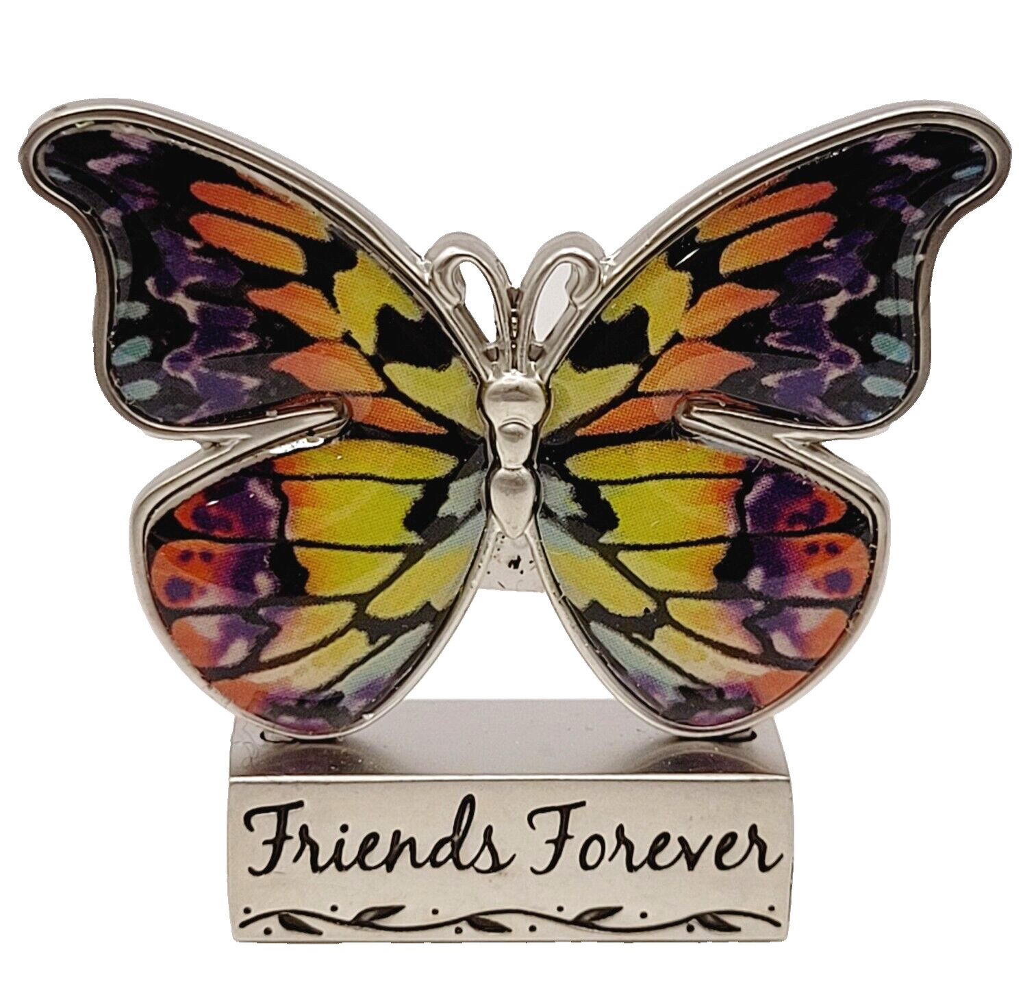Friends Forever Butterfly Figure Token Metal Desk Shelf Sitter Pocket Charm GANZ
