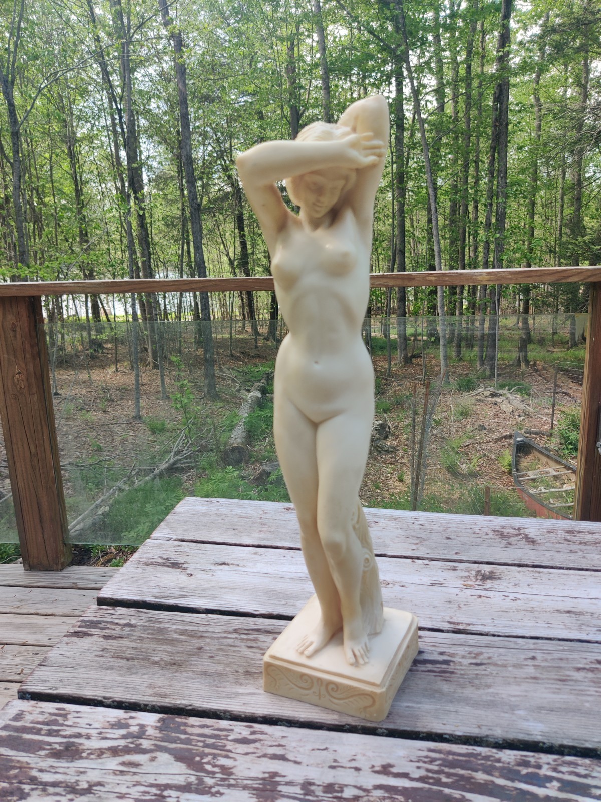 VTG Nude Woman Sculpture 19″ Italy Alabaster Galatea Marqueste Replica Statue