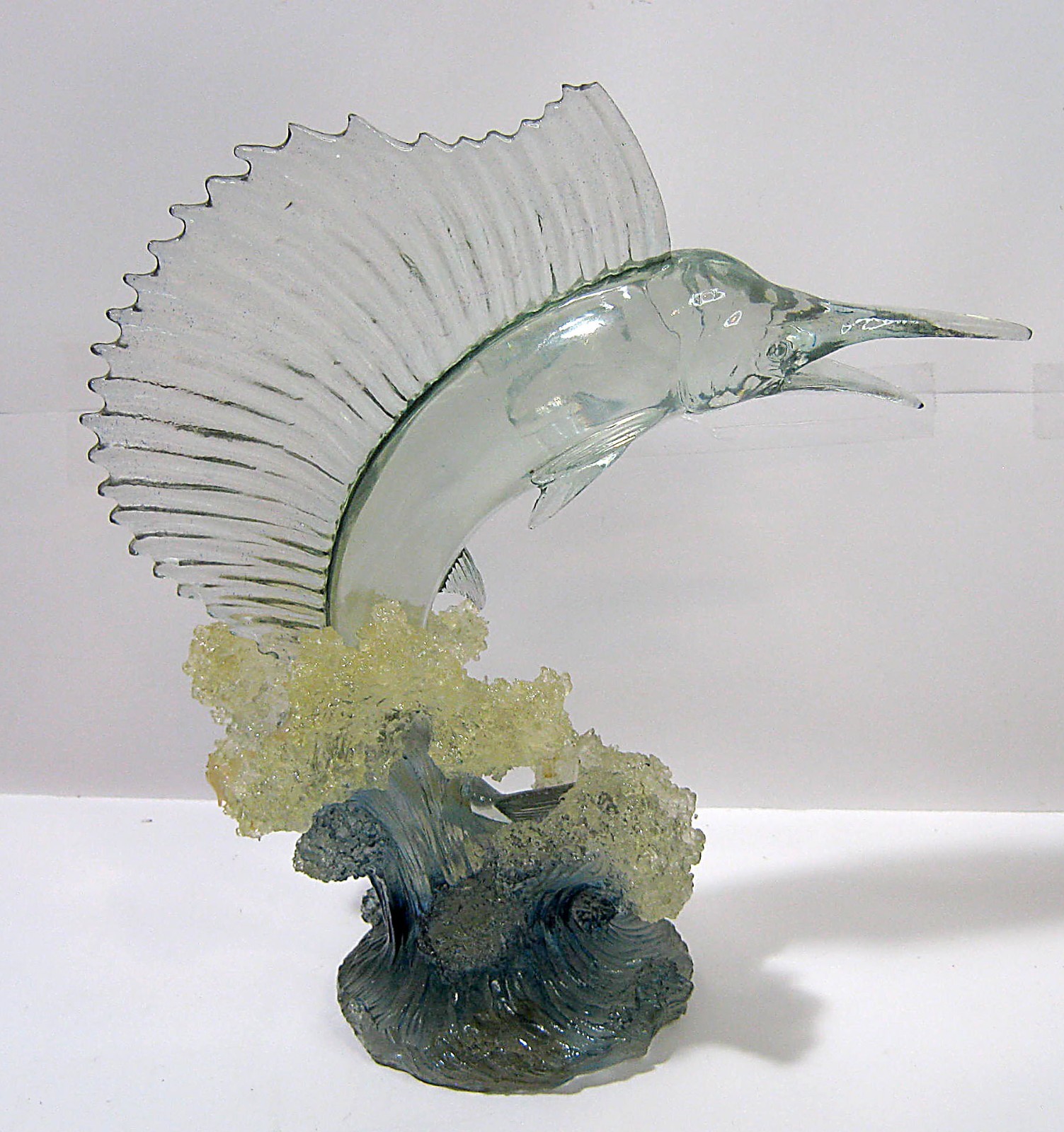 Vintage Acrylic Sailfish Statue Figurine Nautical Theme Cabin Decor