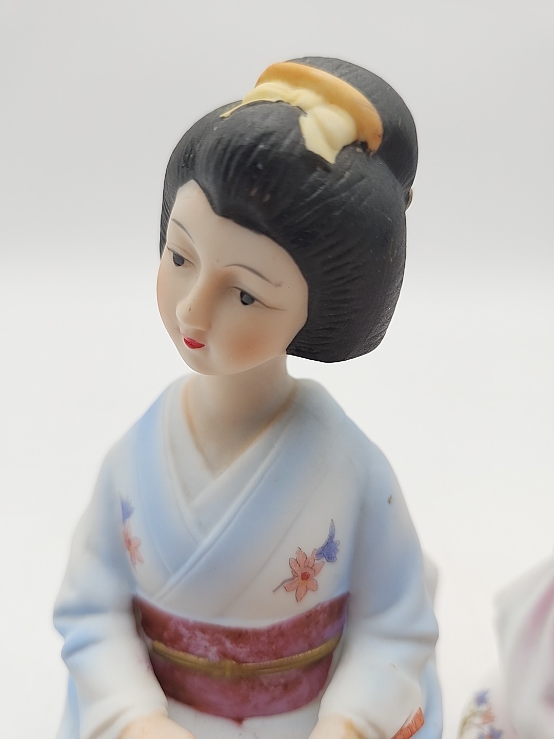 3 Vtg Japanese Geisha Girl Seizan Art Porcelain Figurines