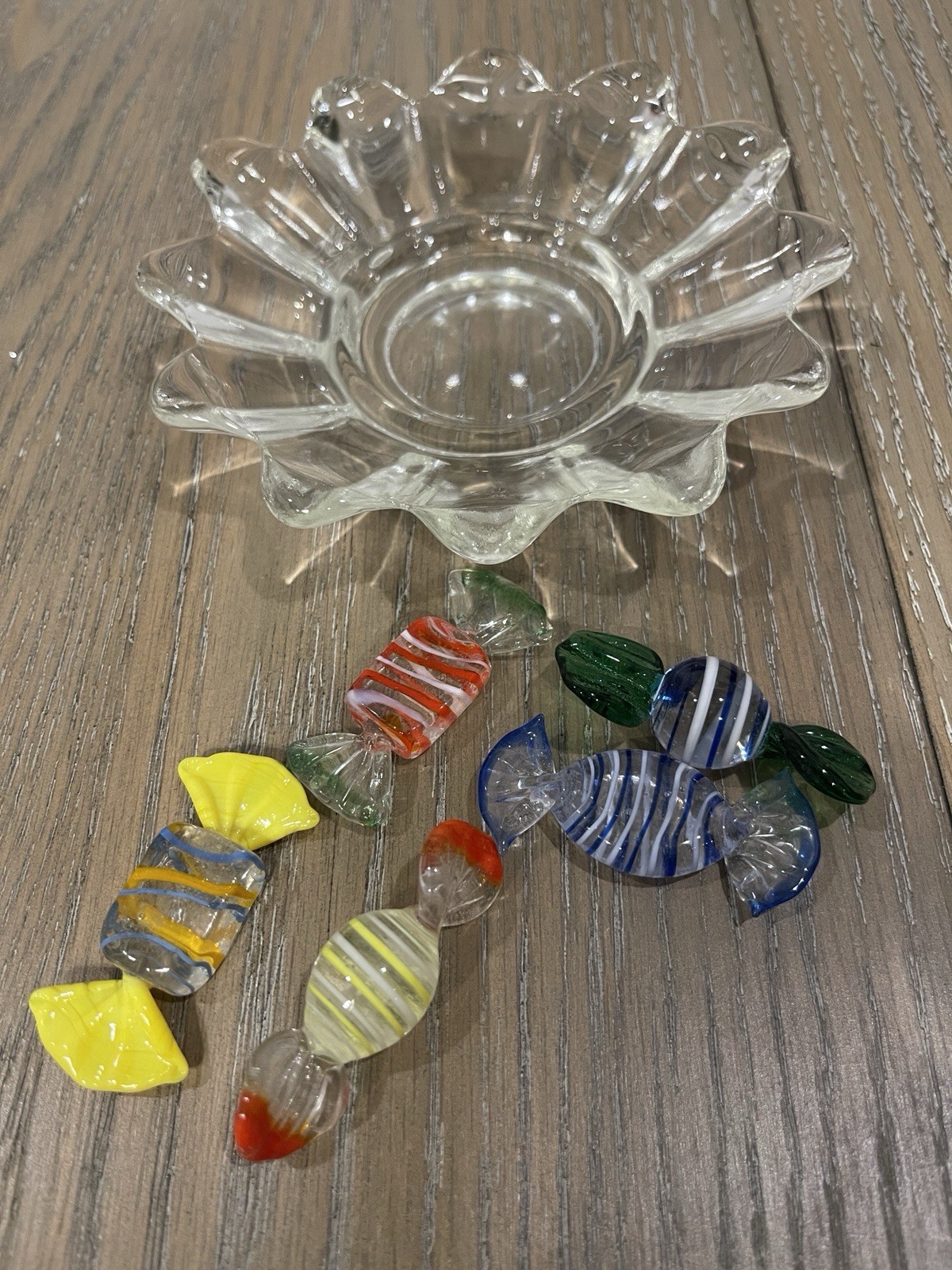 Glass Bowl And Glass Candy Dish Boho Glass