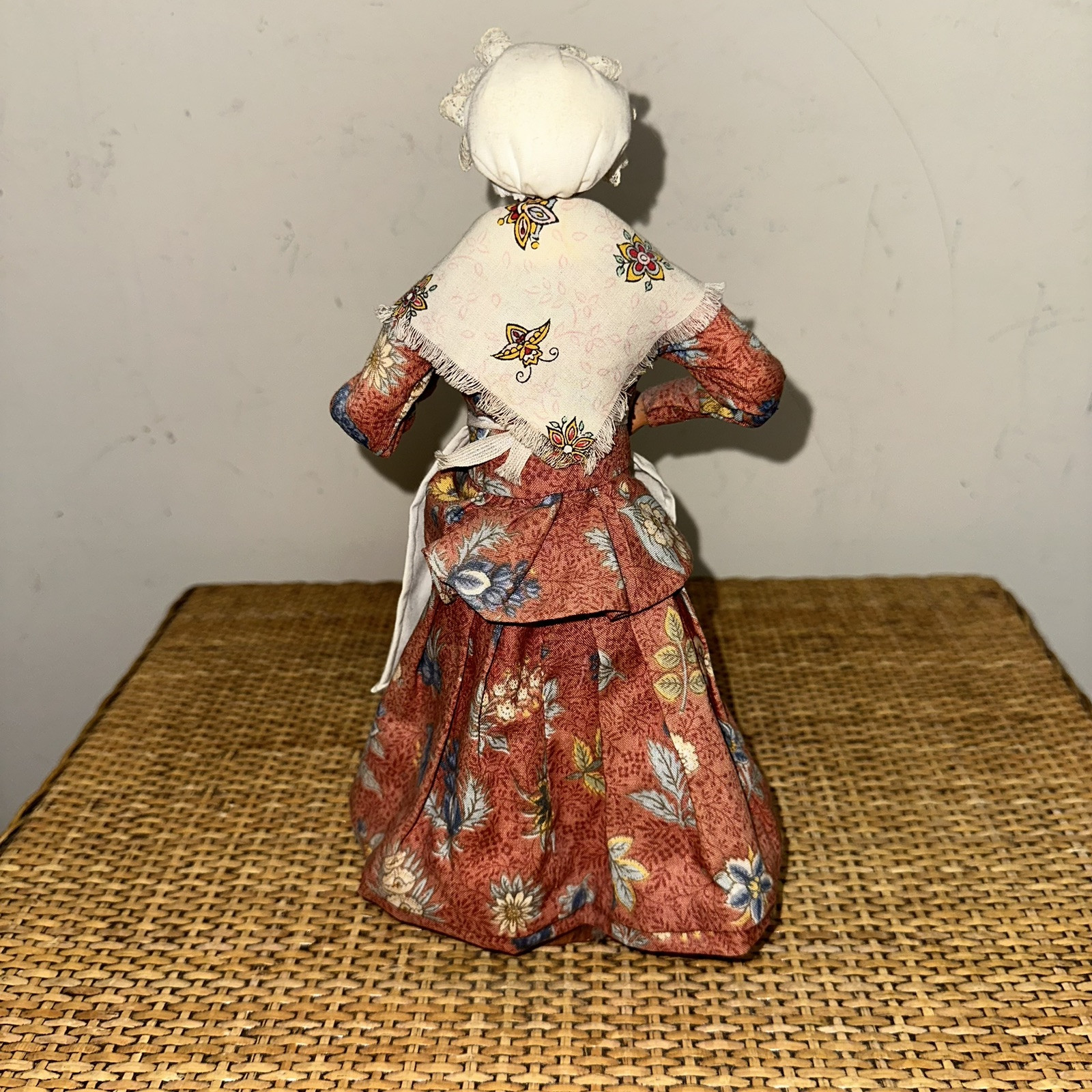 VTG S. Peirano French Folk Art Terra Cotta Clay Woman Figurine Signed 10.3″ Tall