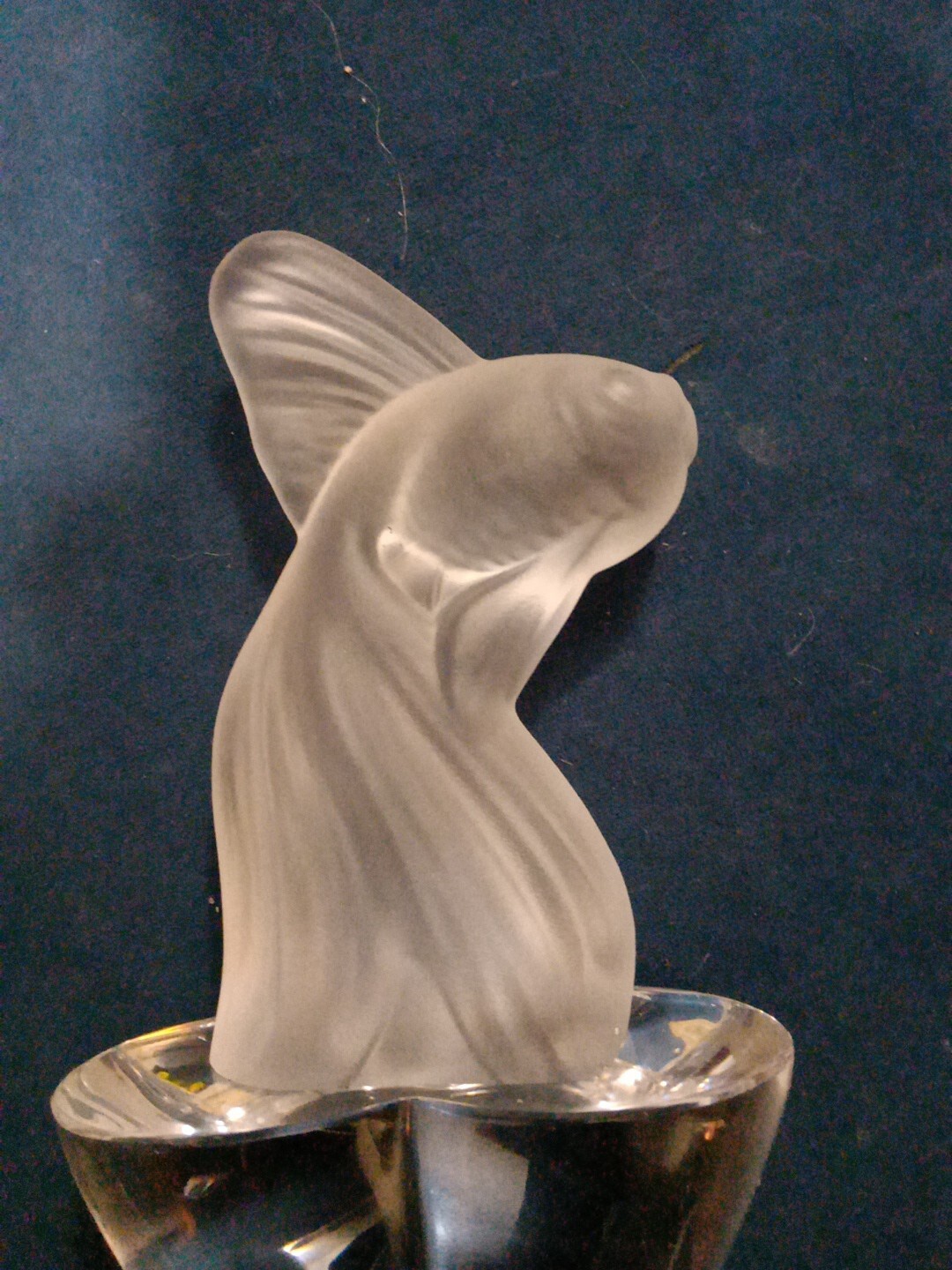 Sevres Crystal French Koi Fish Jumping 6.75 Inch Or OBO