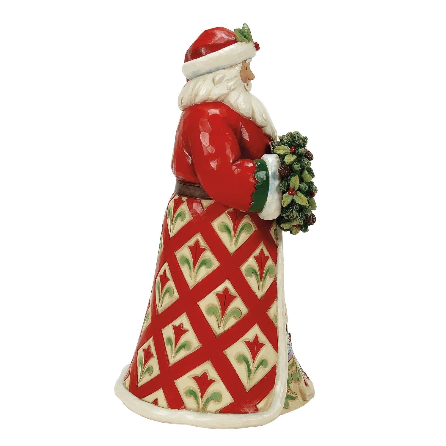 Jim Shore Heartwood Creek Christmas at the Lodge Santa W Wreath Figurine 6017032