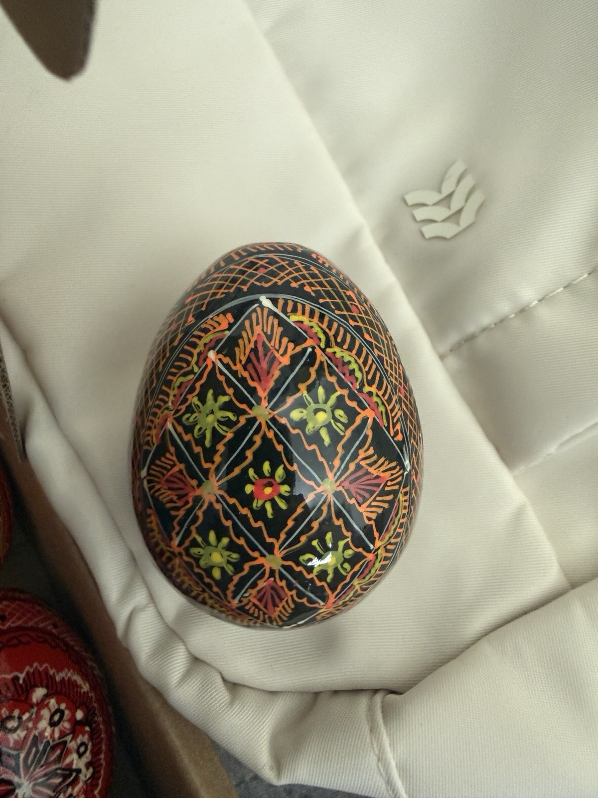 Assorted Wooden Regular Hen Size Painted Ukrainian Easter Eggs,Geometric,Pysanky