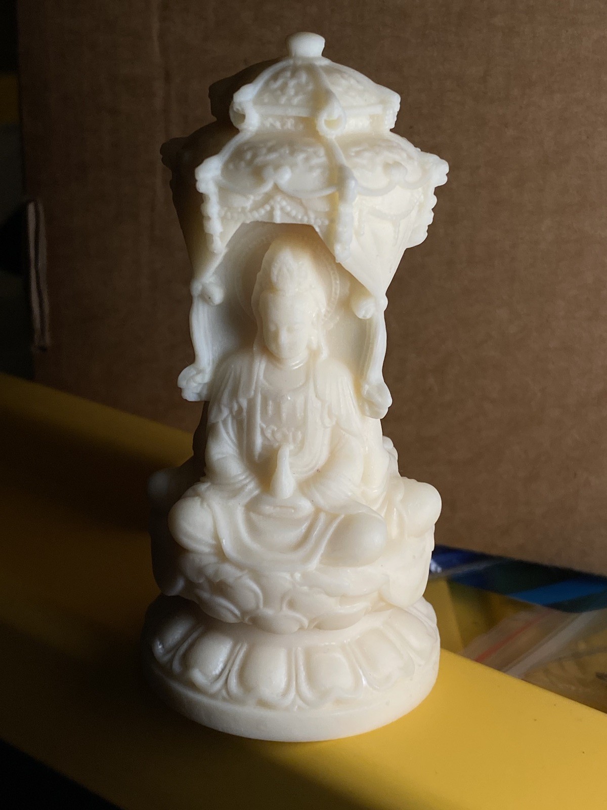 Three Amitabha Guanyin Resin Buddha Statue Home Altar Sitting Avalokiteshvara