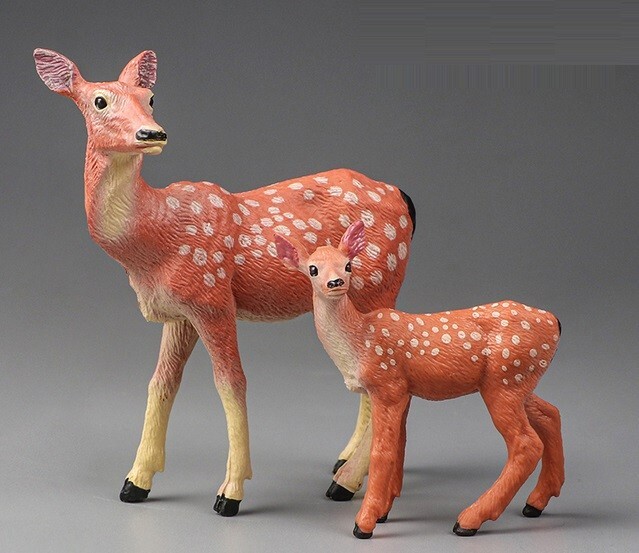 Sika Deer with Baby Animal Toy PVC Action Figure Doll Kids Toys Party Gifts
