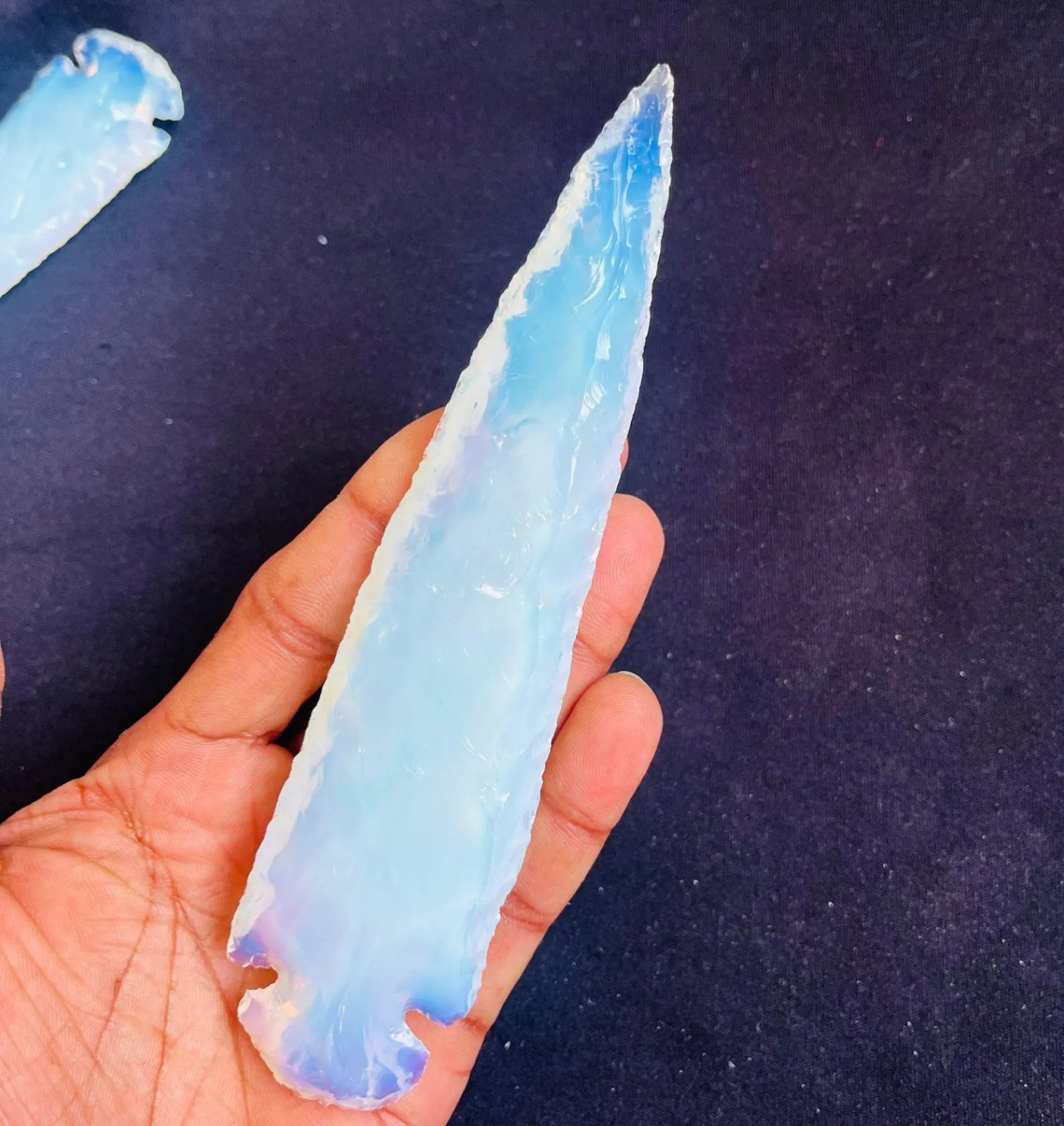 Handmade Opalite Crystal Arrowhead Athame – Hunting Blade, Boho Crystal Gift