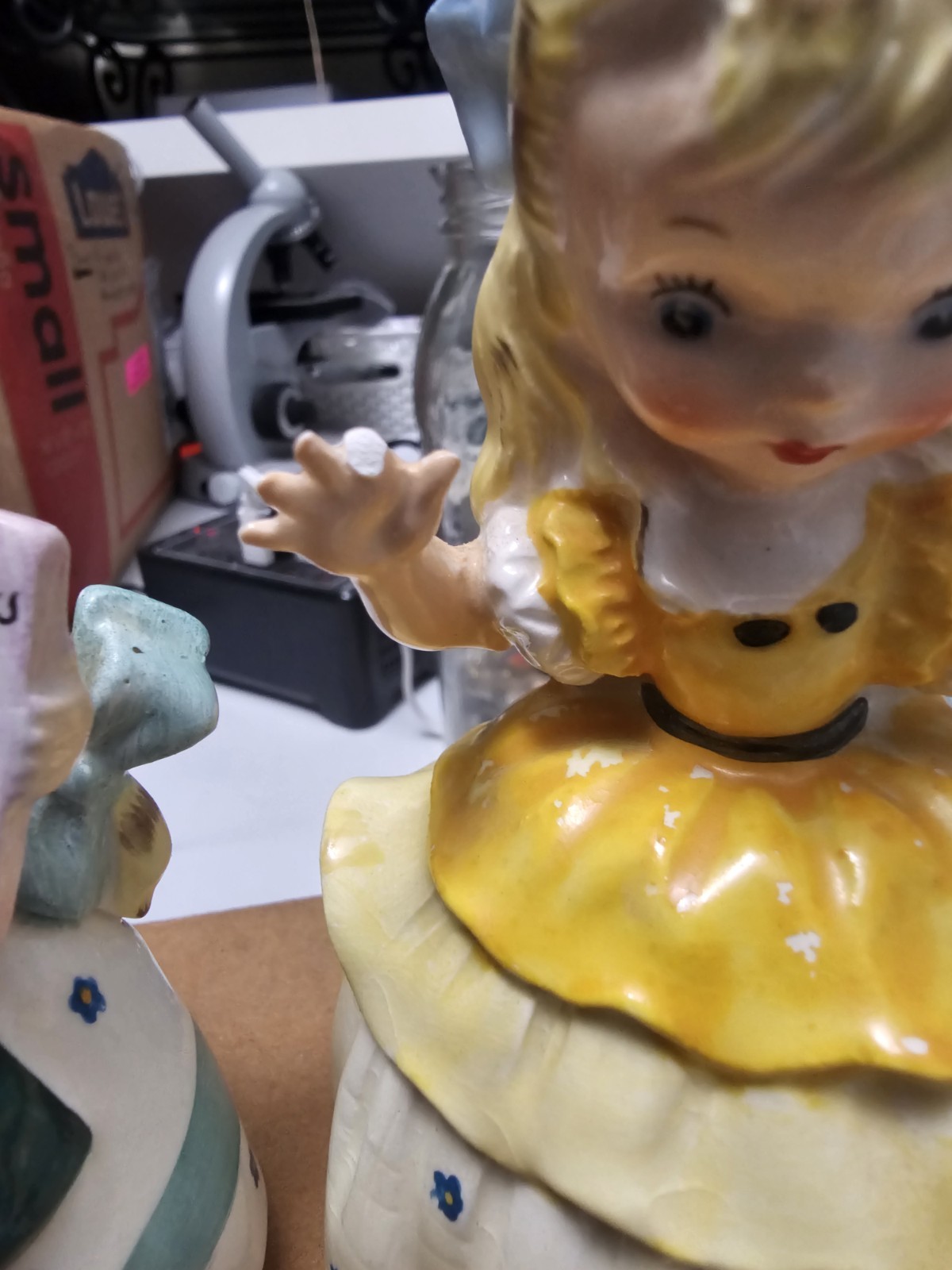 Napco Vintage Porcelain Figurines Set of 3. For Repair