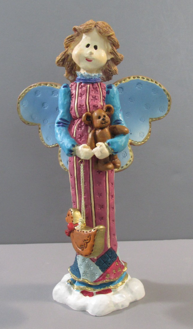 Russ Berrie Heavensent “Angel Holding Teddy Bear” Figurine #13825