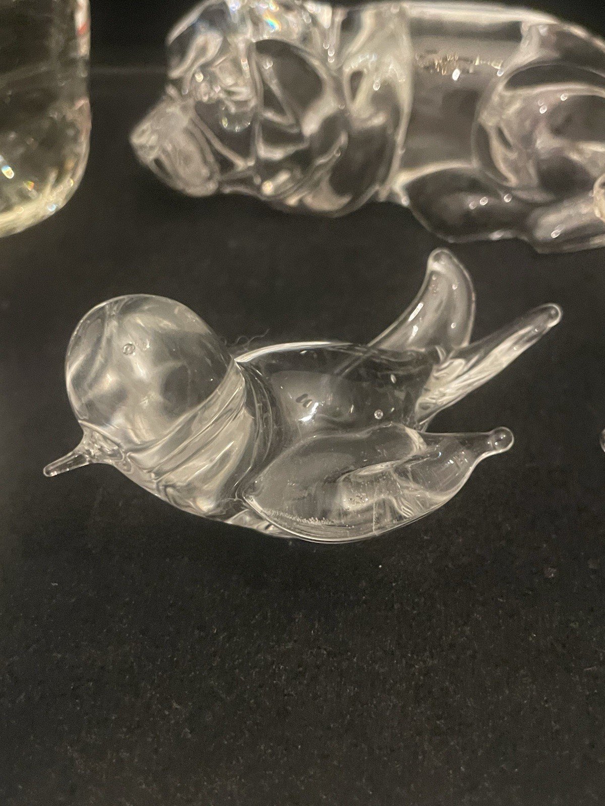 VTG Lot 7 Art Glass Animal Figurines Paperweights SOME Fenton DOG BIRD PIGS BEAR