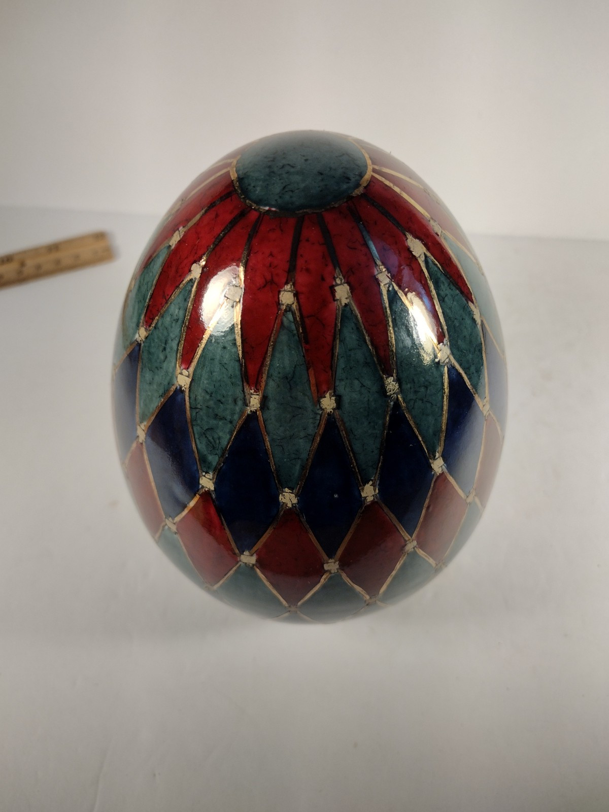Oriental Accents Vintage Egg Figure Golden Multi-colored Beautiful Egg 1 Lb 2 Oz