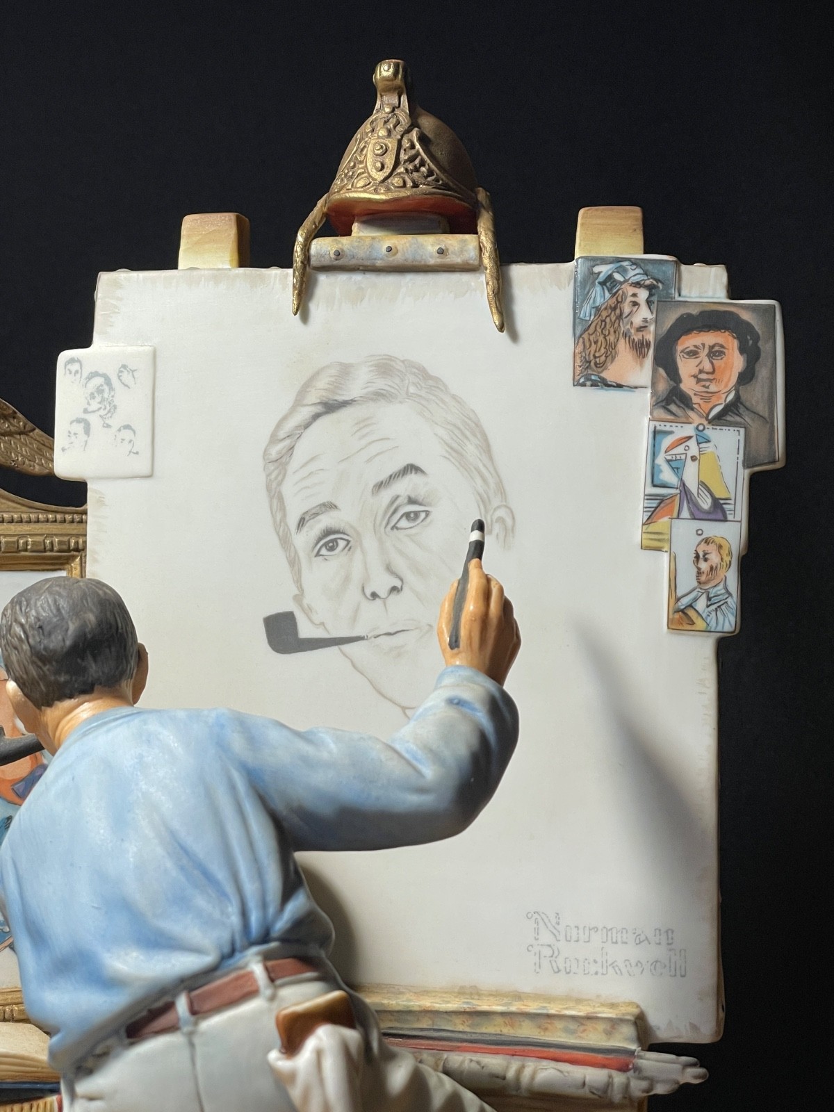 Norman Rockwell “Self-Portrait” 10.5” Gorham Figurine Limited Edition 5,000 Mint