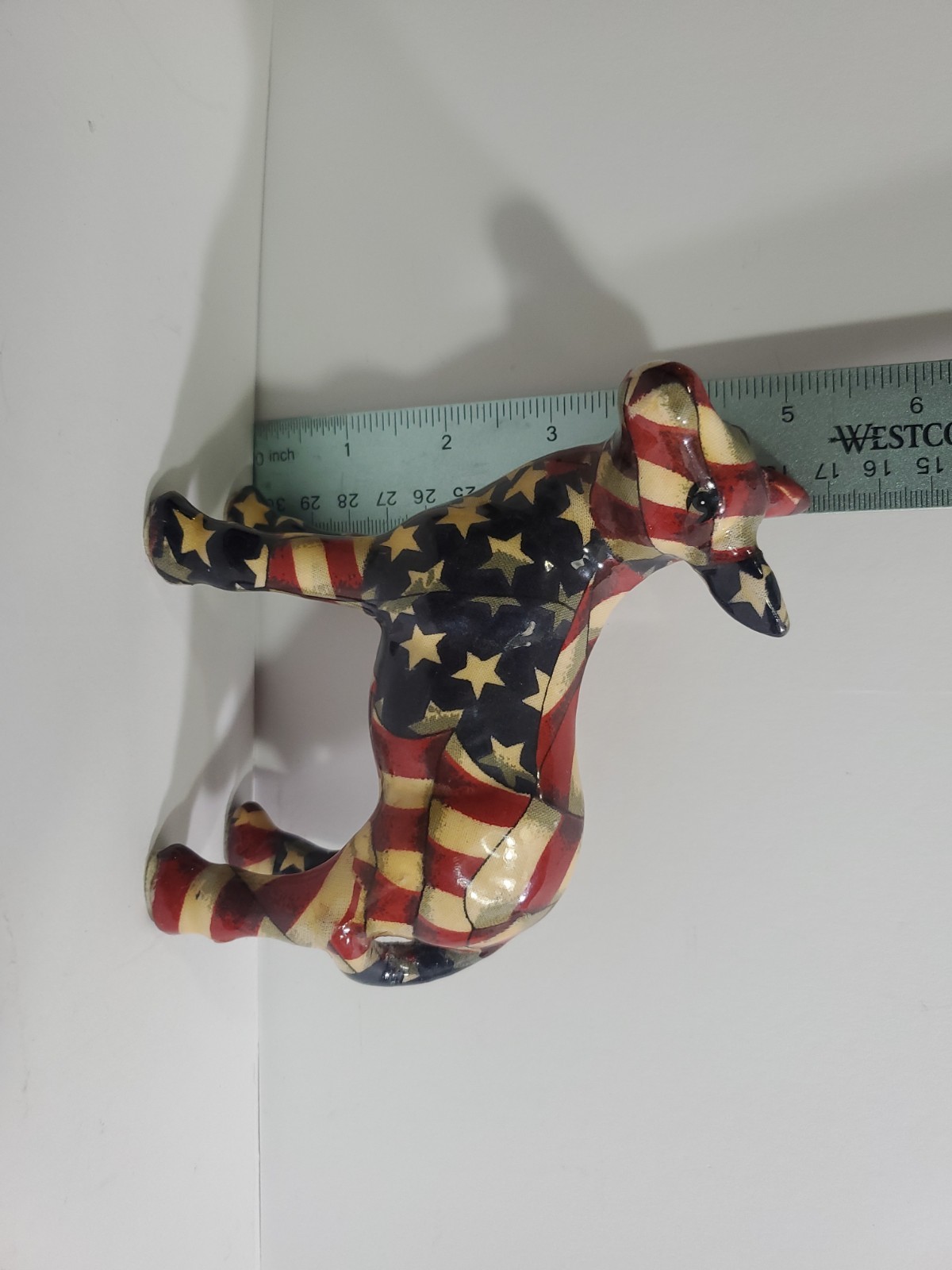 Vtg Patriotic Pride Democratic Party American Flag Patterned Donkey Ceramic