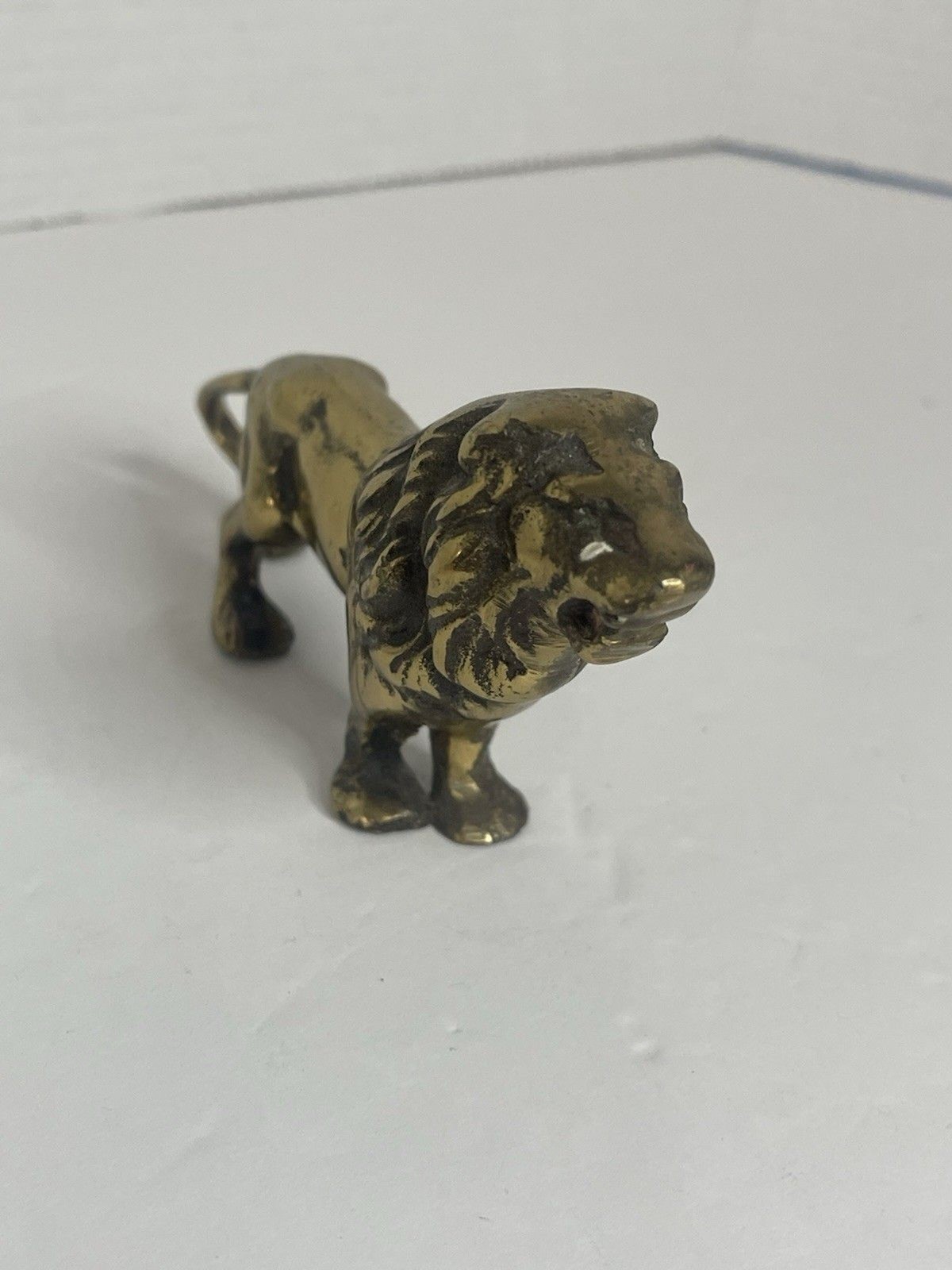 Gold Mini Lion Vintage Decor MCM 5″ 6 Oz