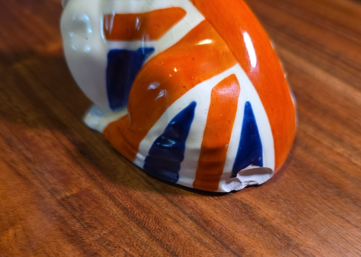 1940 Royal Doulton English Churchill Bulldog in Union Jack Flag -Chipped