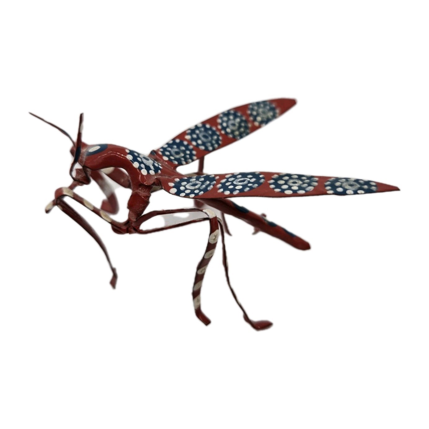 Hand Painted Recycled Tin Mosquito Figurine Made In Zimbabwe BUG